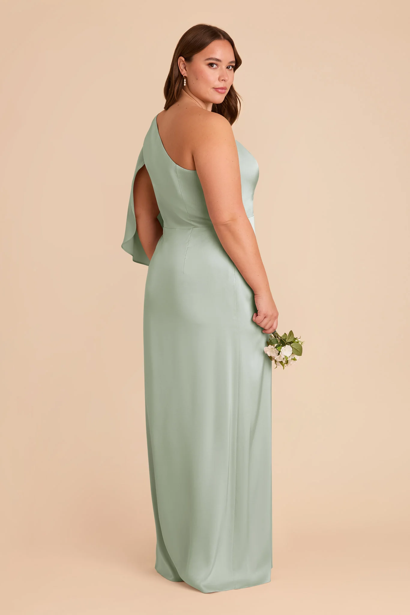 Christine Matte Satin Dress - Sage - Image 10