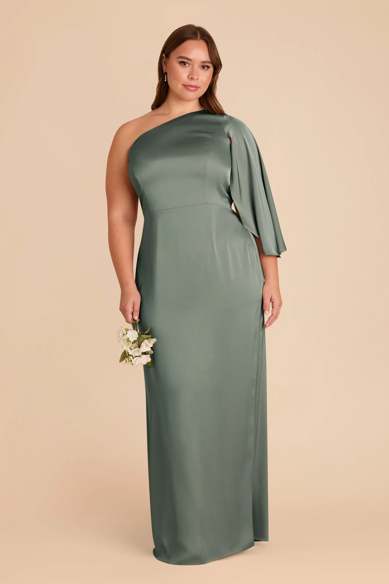 Christine Matte Satin Dress - Sea Glass - Image 2