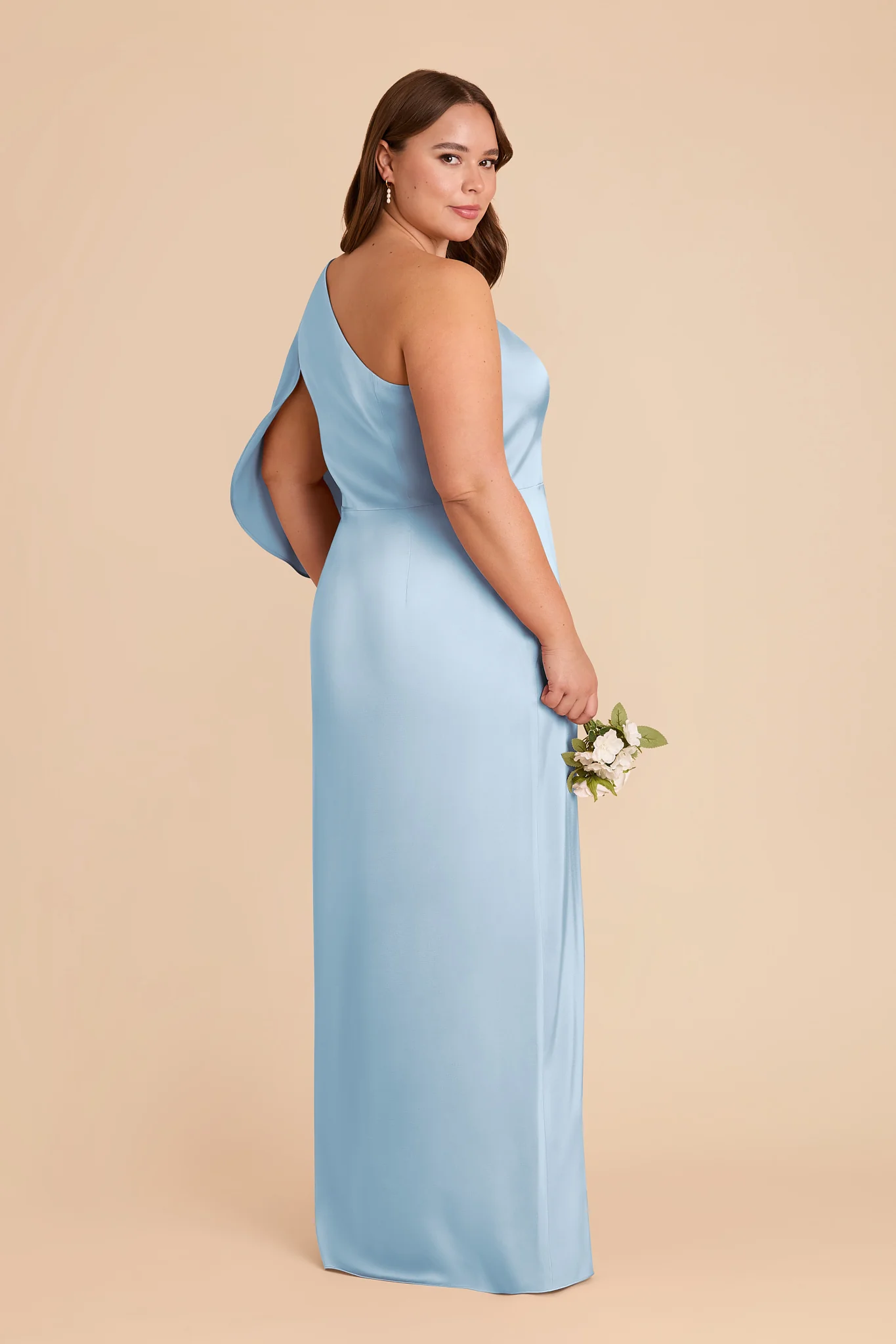 Christine Matte Satin Dress - Sky Blue - Image 7