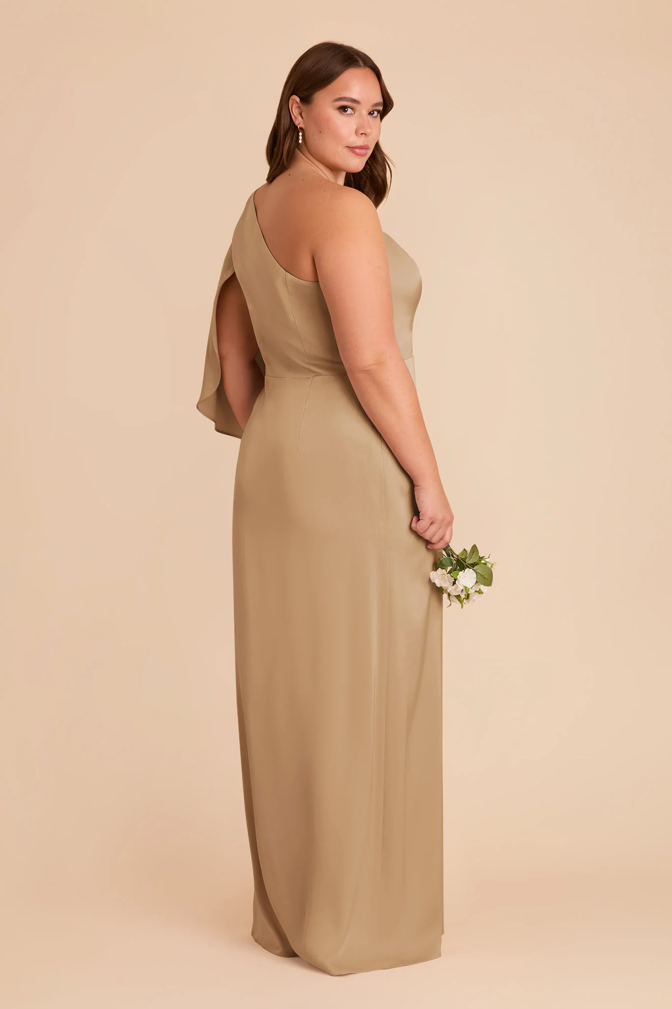 Christine Matte Satin Dress - Yellow Gold - Image 10