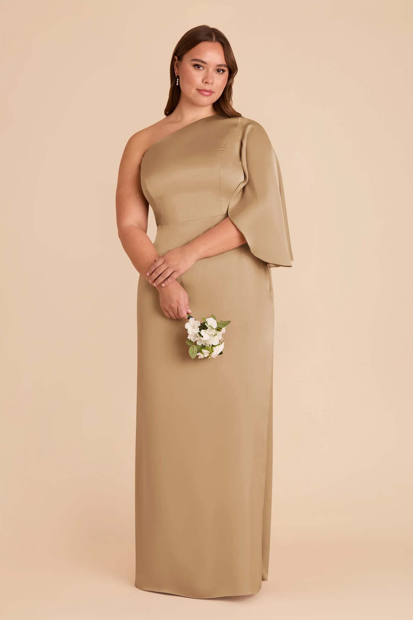 Christine Matte Satin Dress - Yellow Gold - Image 2