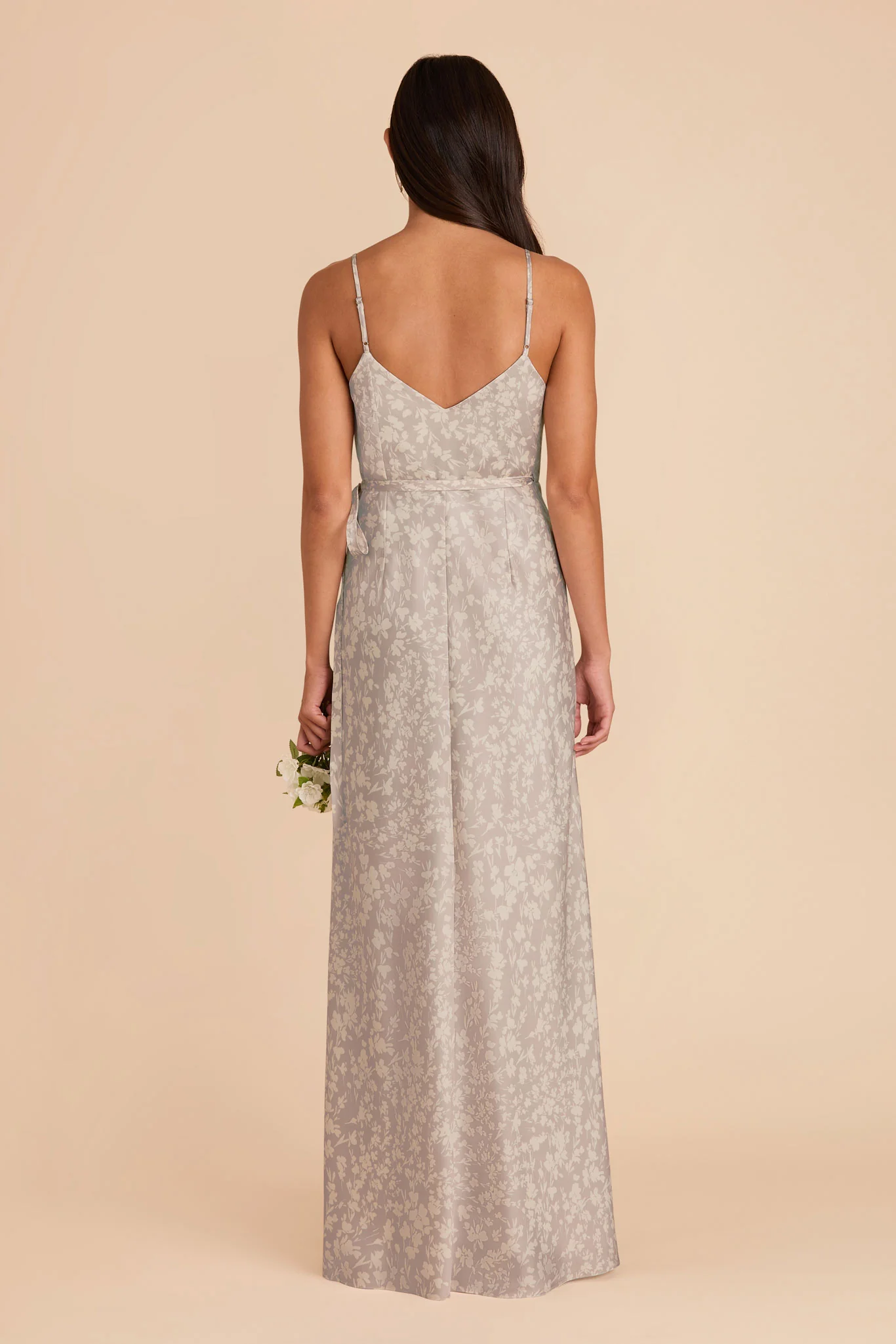 Cindy Matte Satin Dress - Almond Dreamy Floral - Image 4