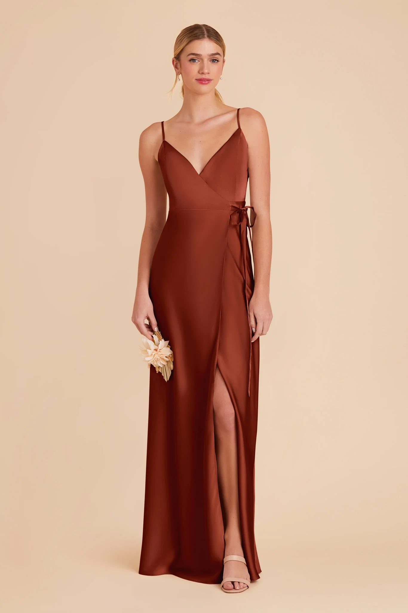 Cindy Matte Satin Dress - Auburn - Image 3