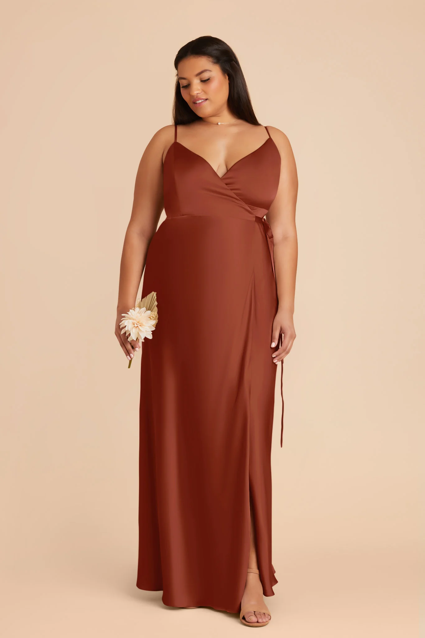 Cindy Matte Satin Dress - Auburn - Image 6