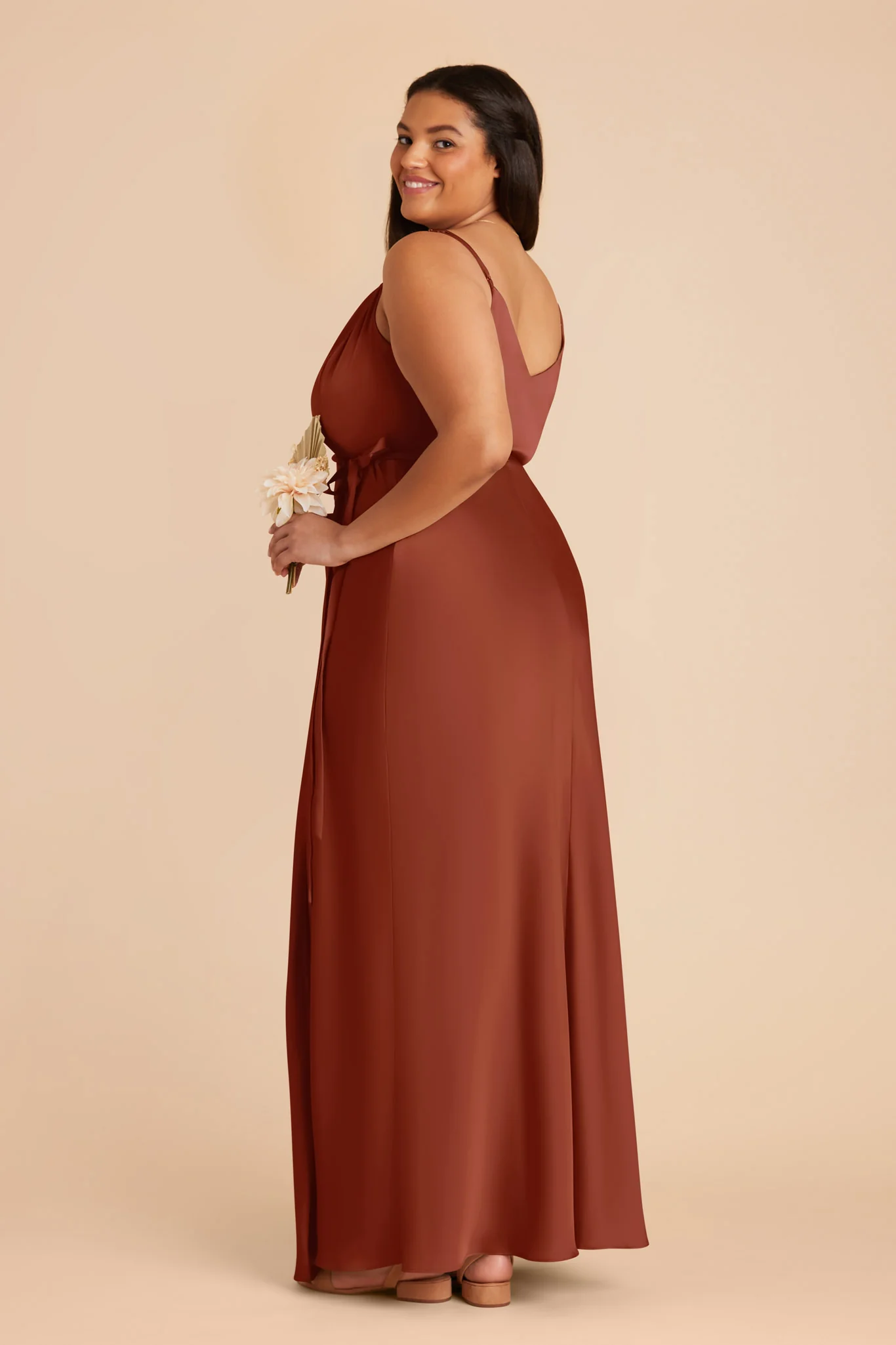 Cindy Matte Satin Dress - Auburn - Image 7