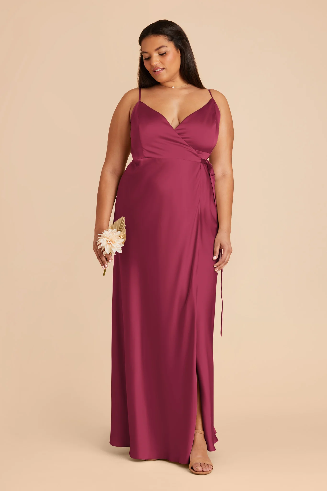 Cindy Matte Satin Dress - Berry - Image 6