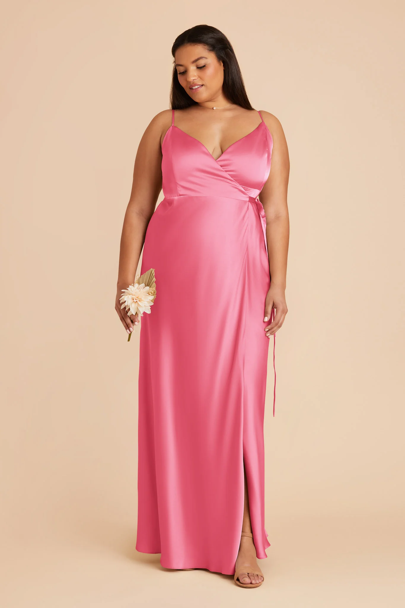 Cindy Matte Satin Dress - Bon Bon Pink - Image 2