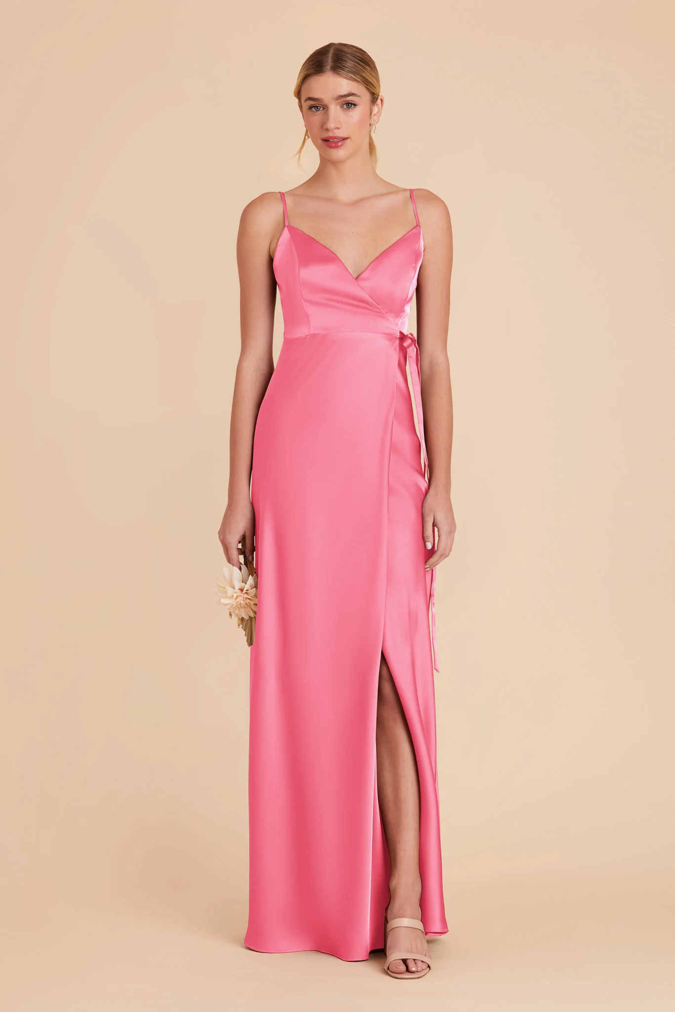 Cindy Matte Satin Dress - Bon Bon Pink - Image 3