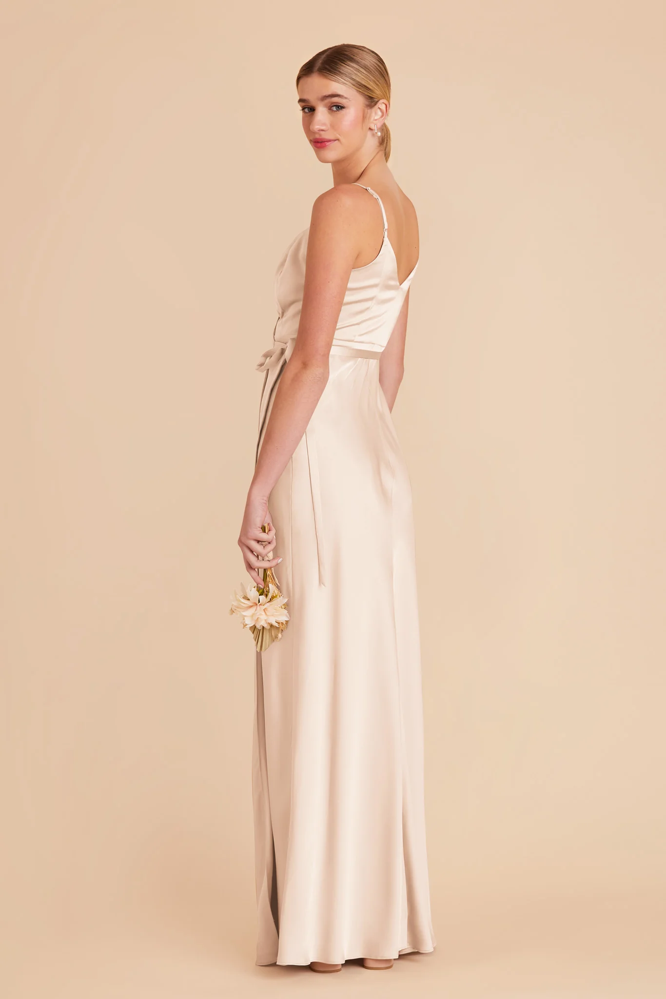 Cindy Matte Satin Dress - Champagne - Image 4