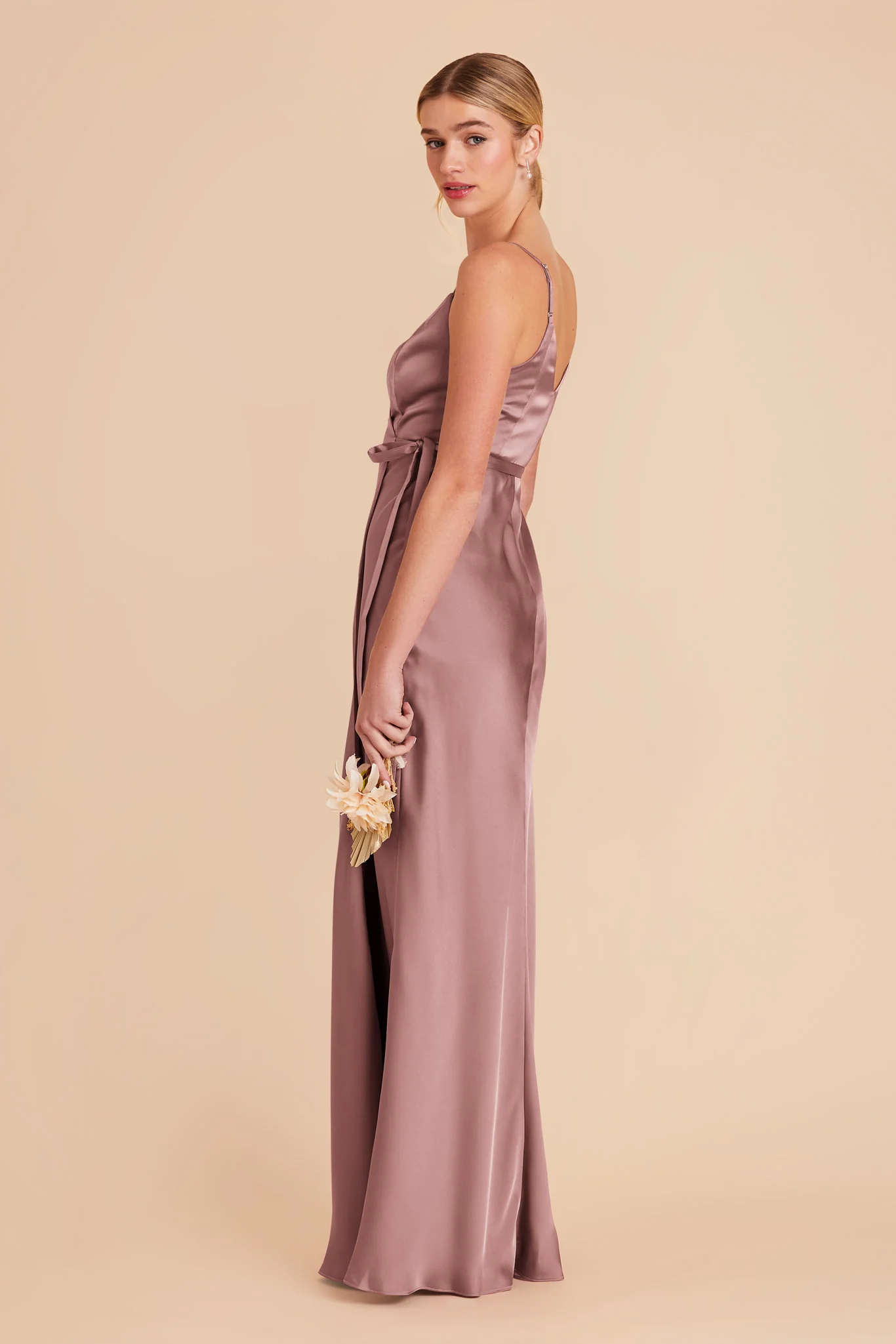 Cindy Matte Satin Dress - Dark Mauve - Image 4