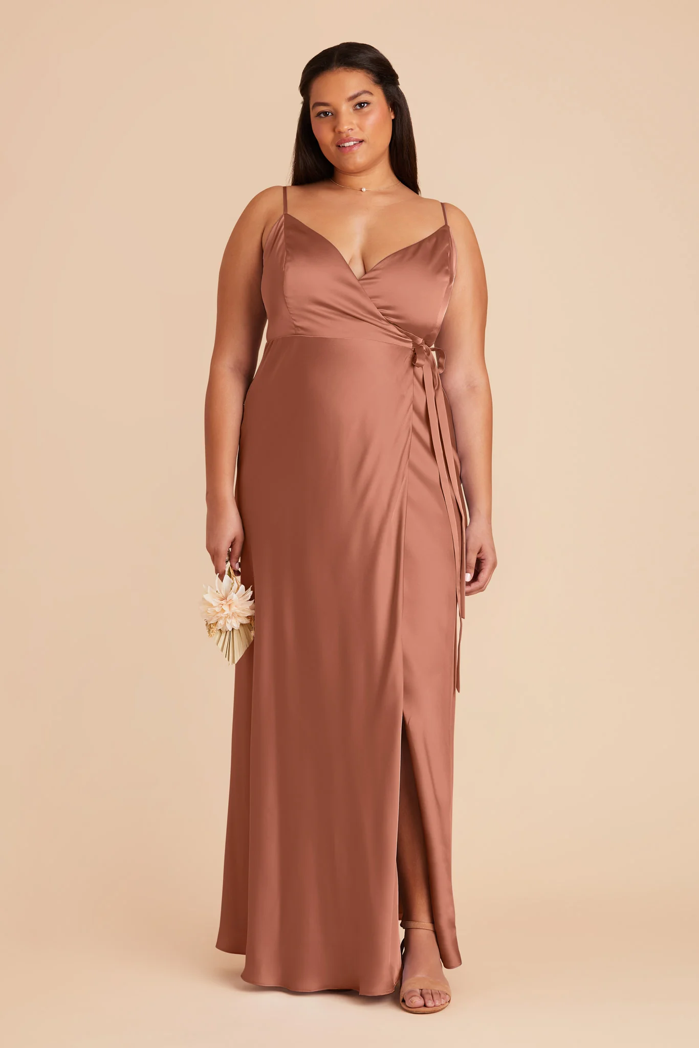 Cindy Matte Satin Dress - Desert Rose - Image 10