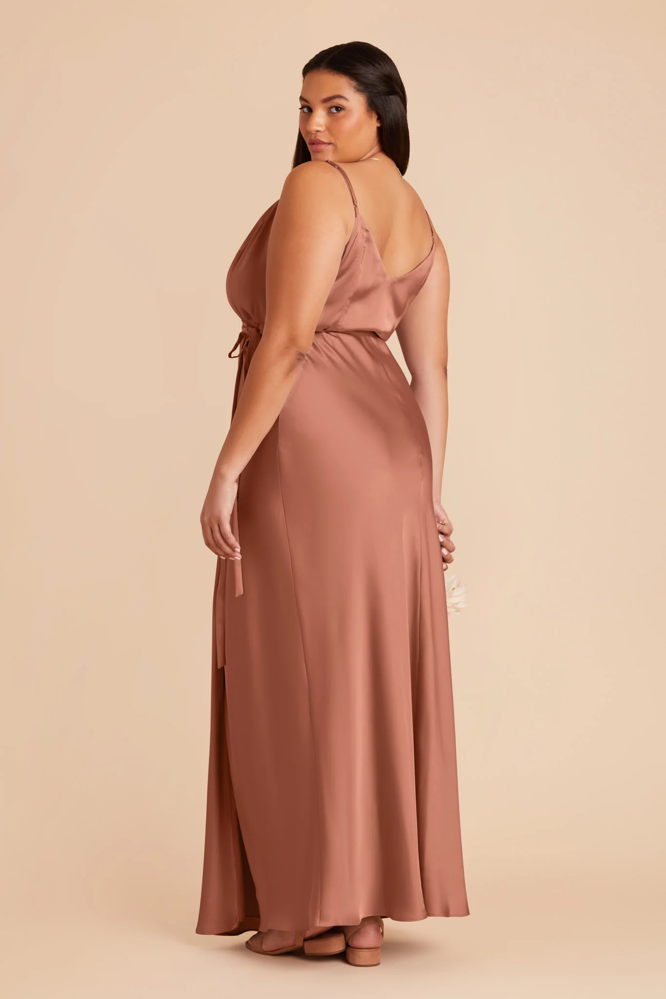 Cindy Matte Satin Dress - Desert Rose - Image 11