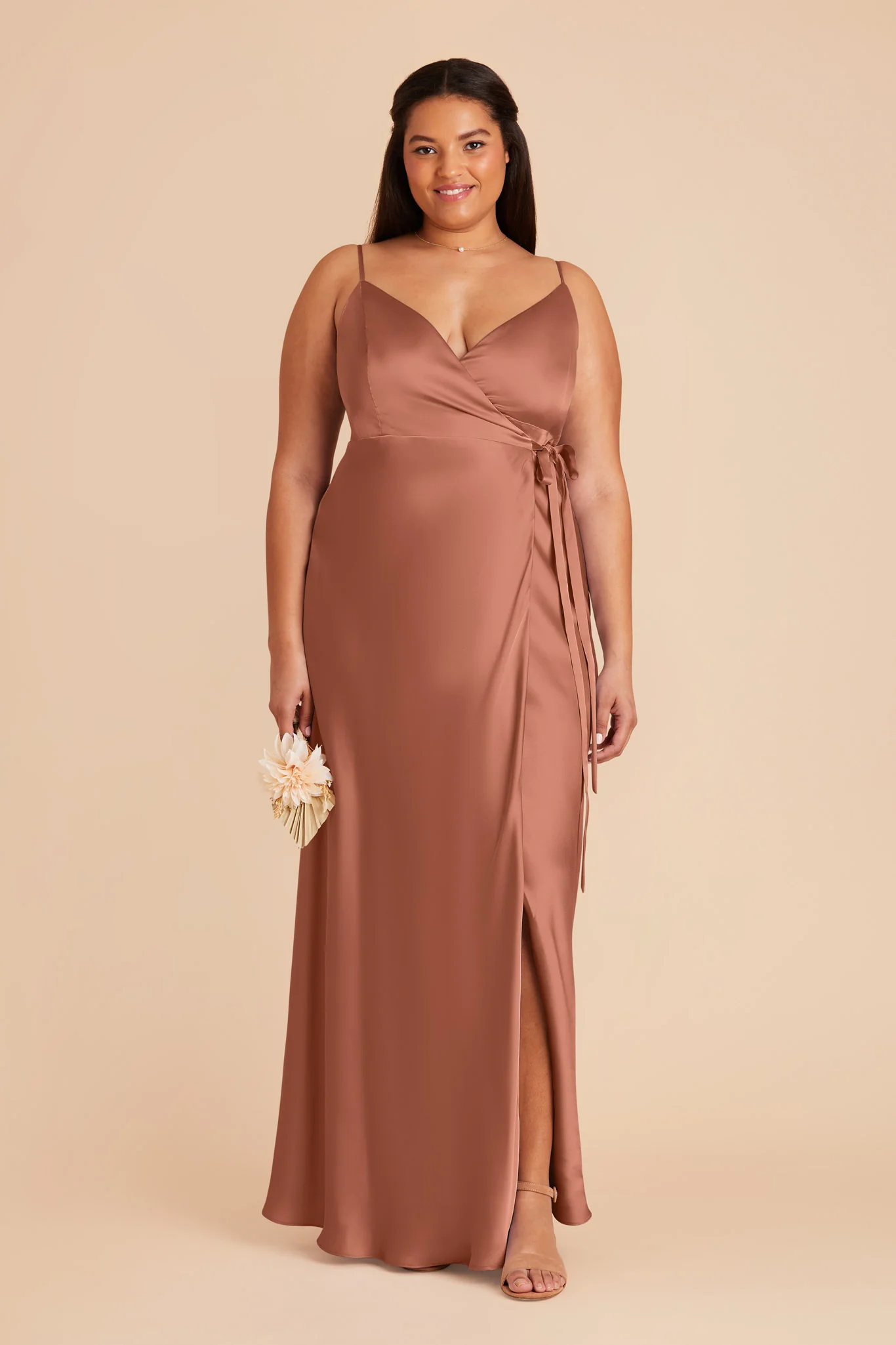 Cindy Matte Satin Dress - Desert Rose - Image 2