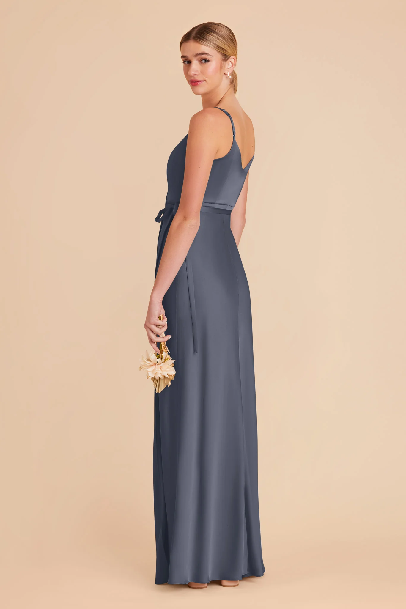 Cindy Matte Satin Dress - Dusk Blue - Image 4
