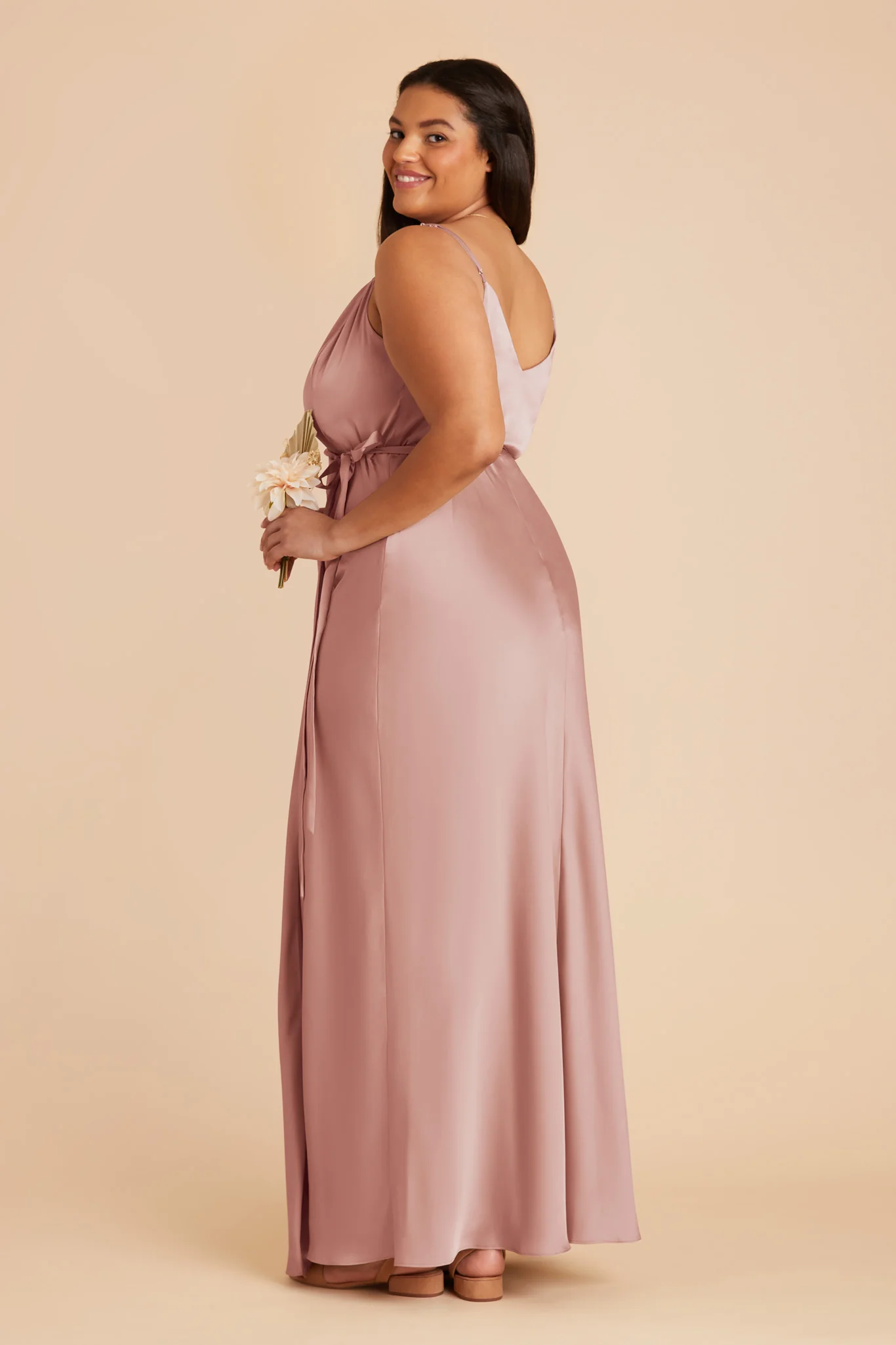 Cindy Matte Satin Dress - English Rose - Image 10