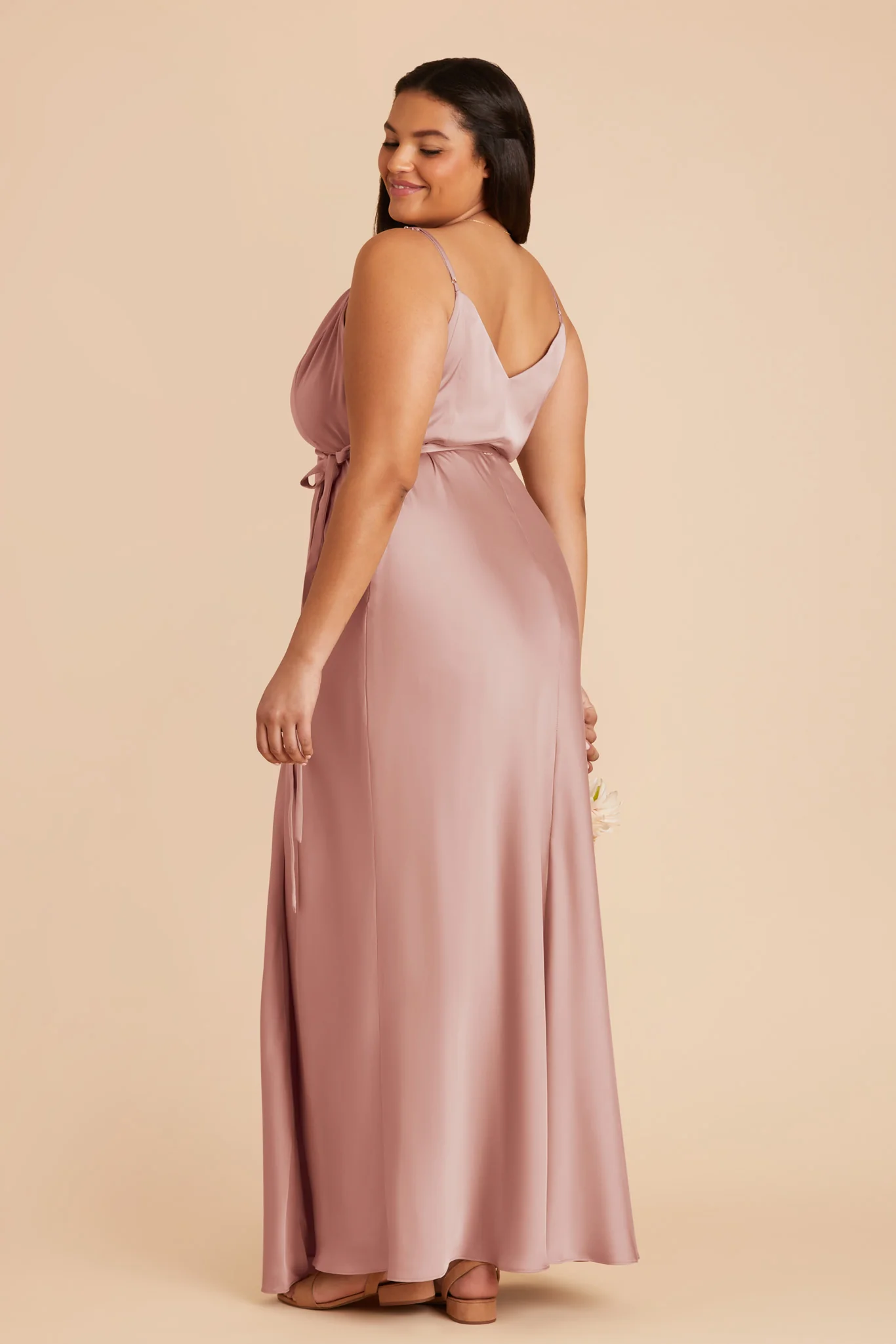 Cindy Matte Satin Dress - English Rose - Image 11