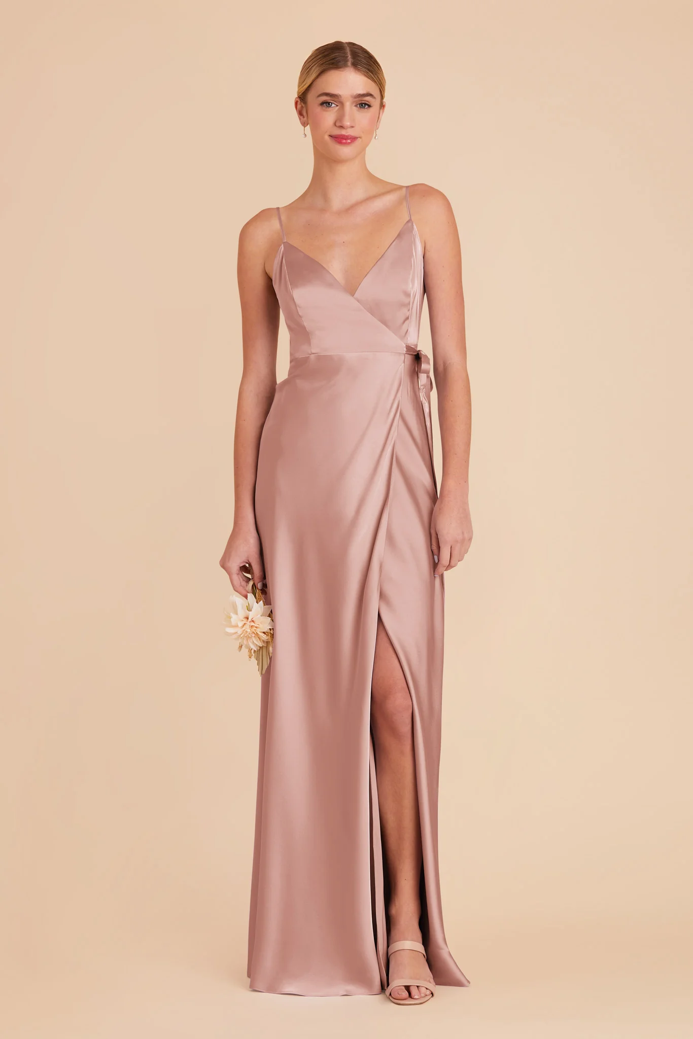 Cindy Matte Satin Dress - English Rose - Image 3