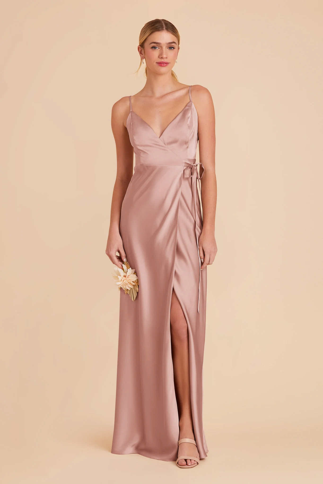 Cindy Matte Satin Dress - English Rose - Image 4