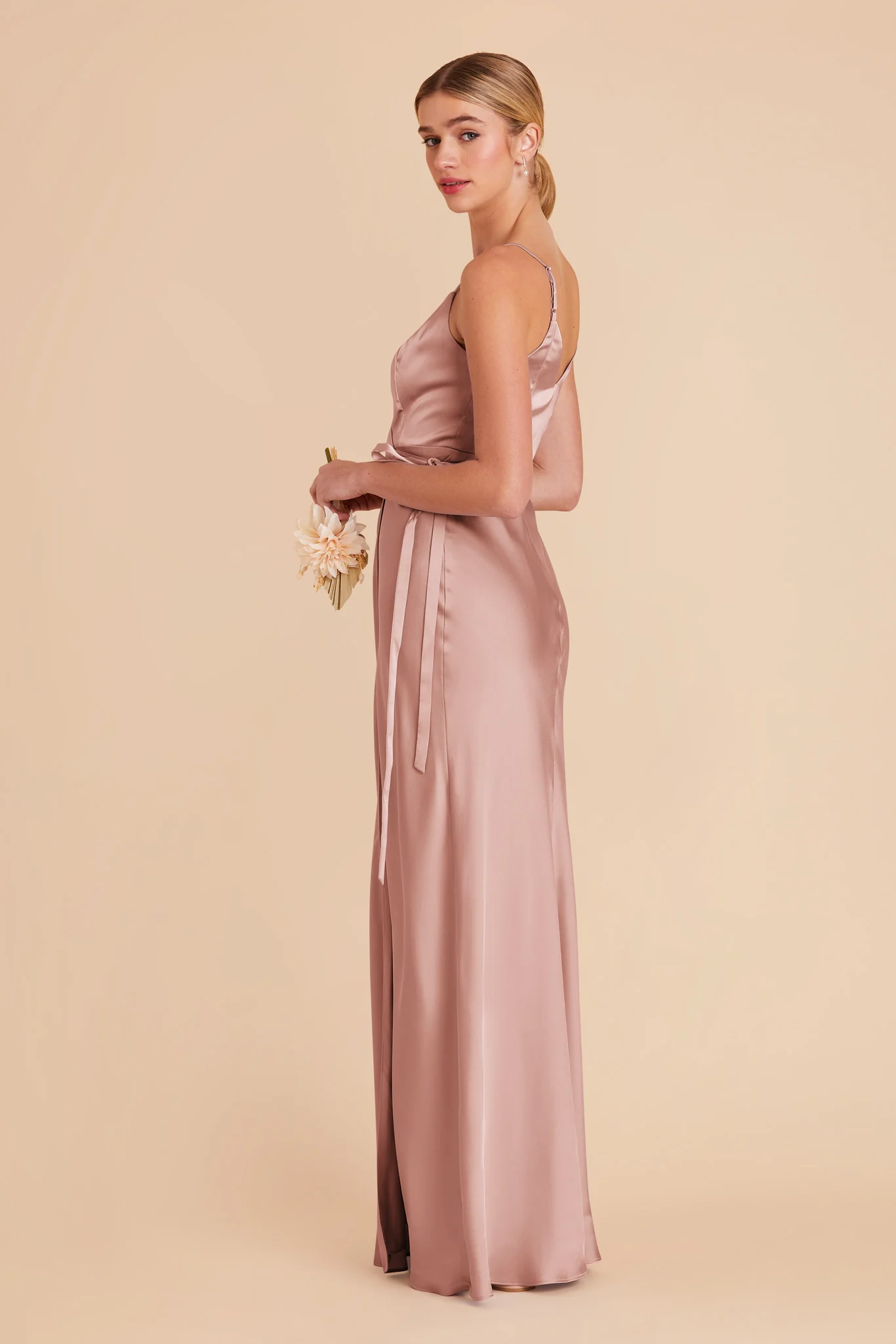 Cindy Matte Satin Dress - English Rose - Image 7
