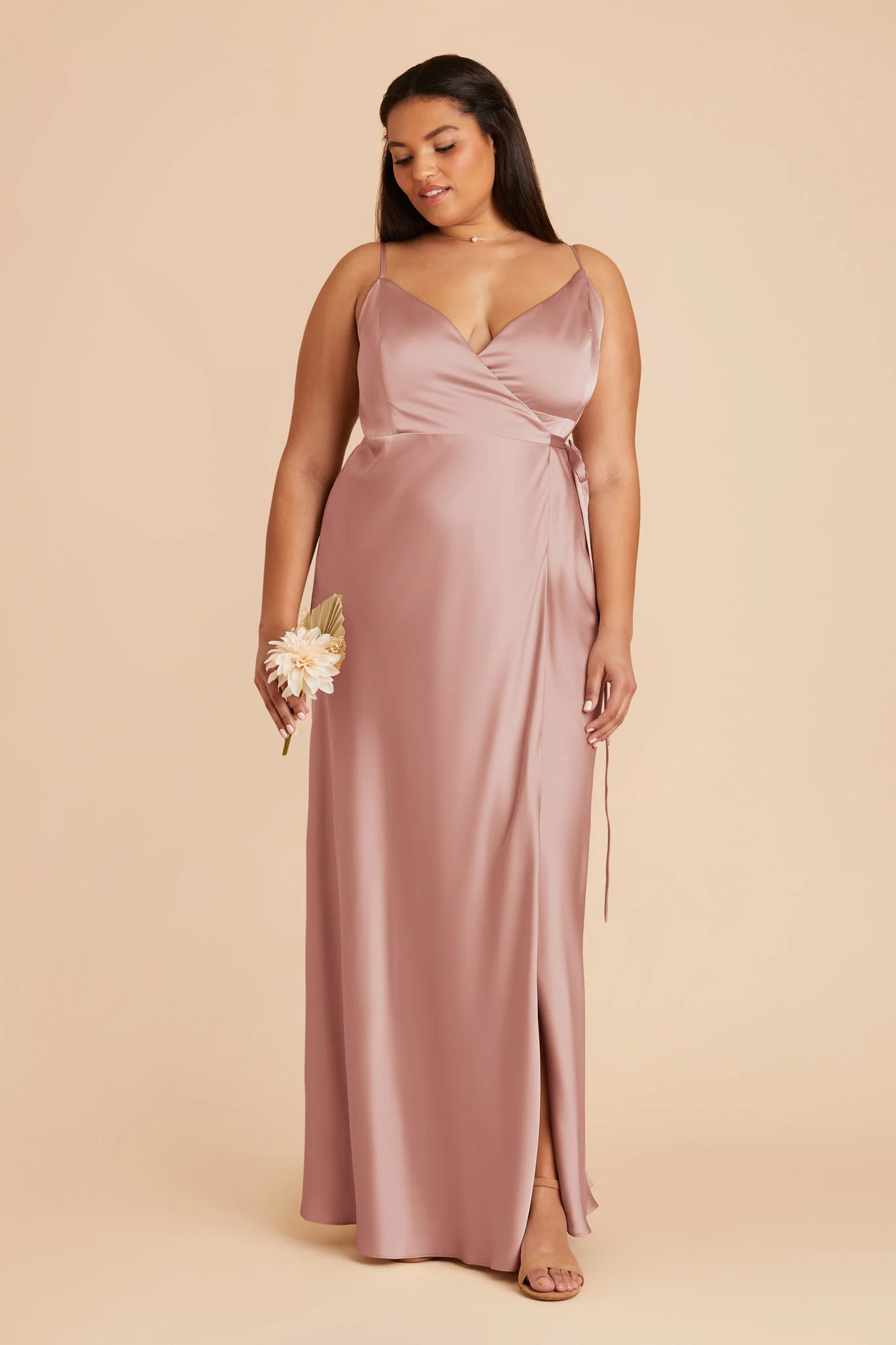 Cindy Matte Satin Dress - English Rose - Image 9