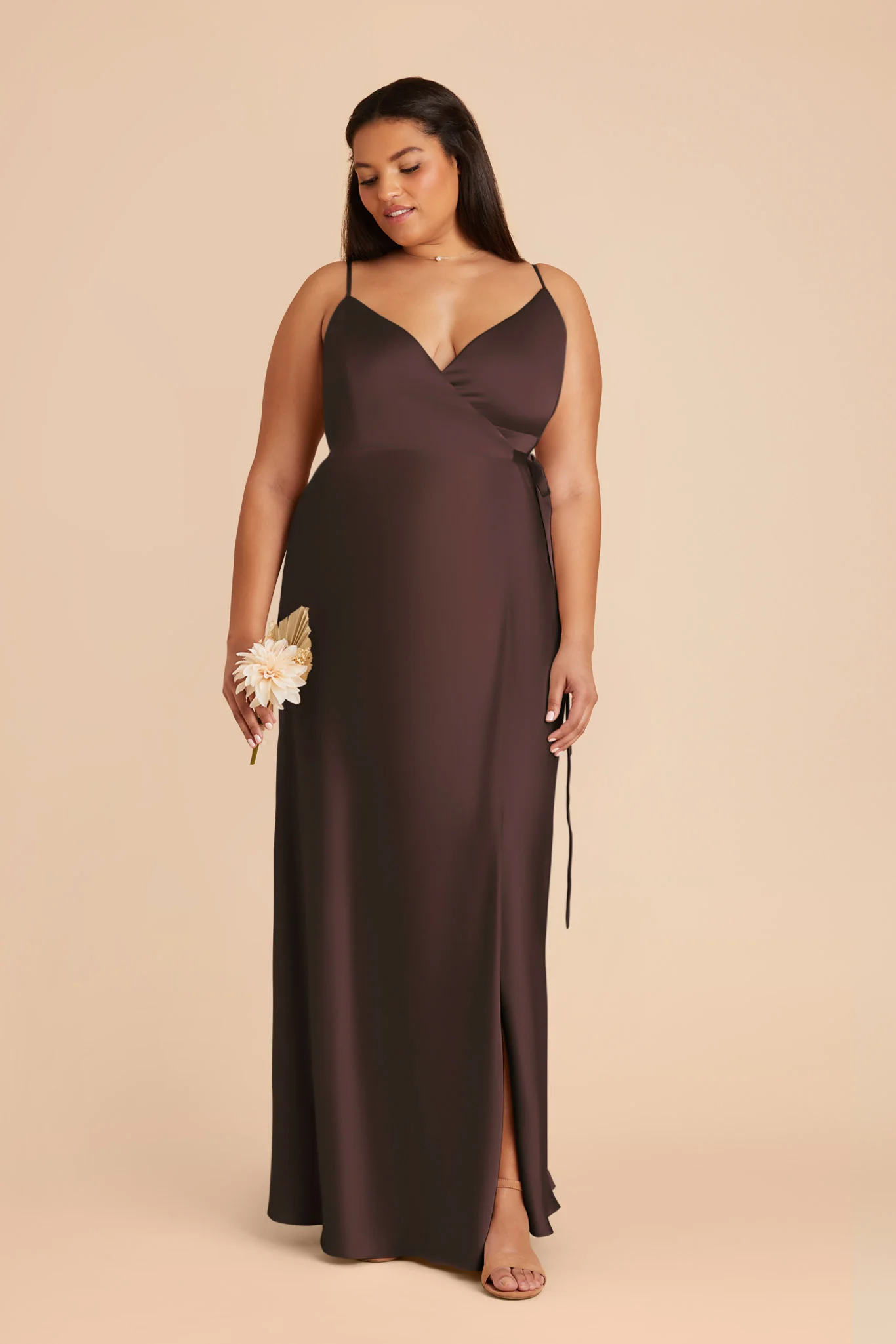 Cindy Matte Satin Dress - Espresso - Image 6