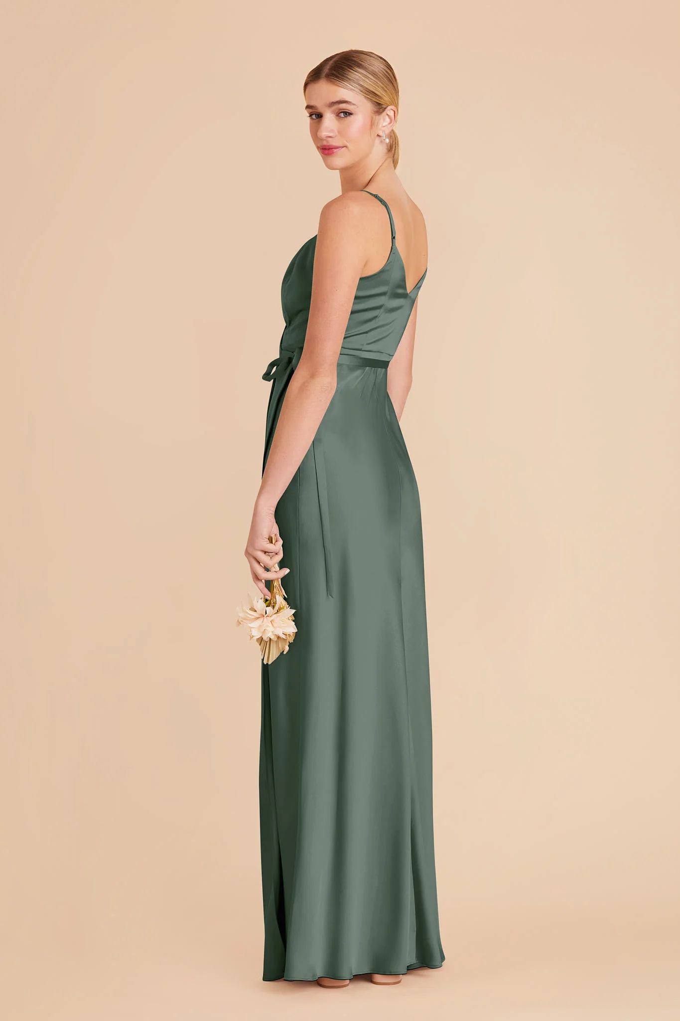 Cindy Matte Satin Dress - Eucalyptus - Image 4