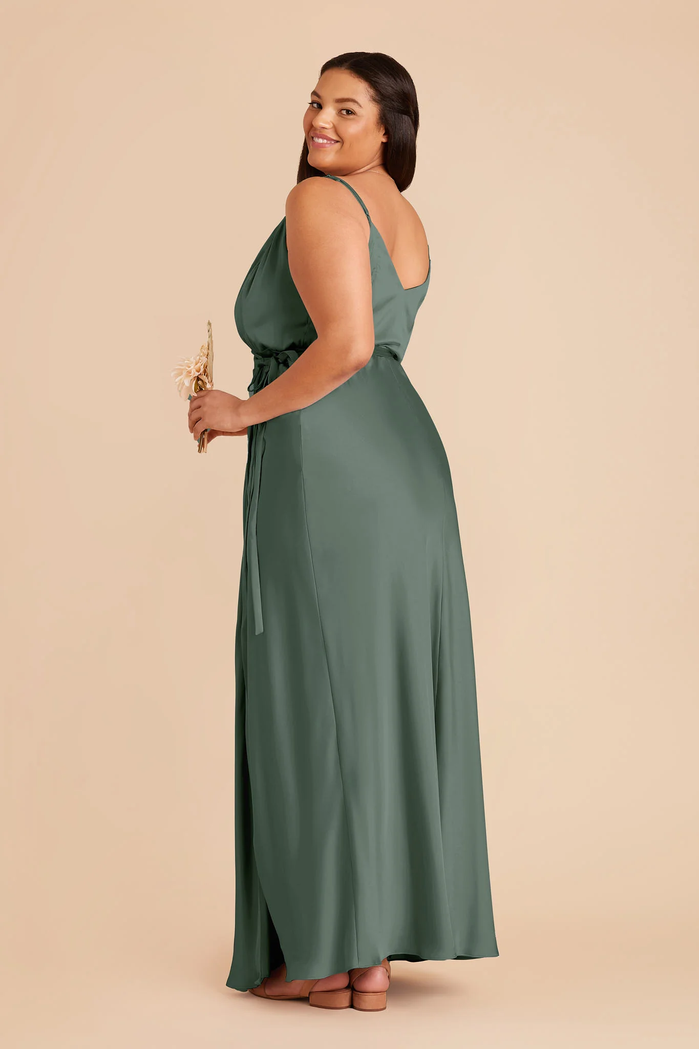 Cindy Matte Satin Dress - Eucalyptus - Image 6