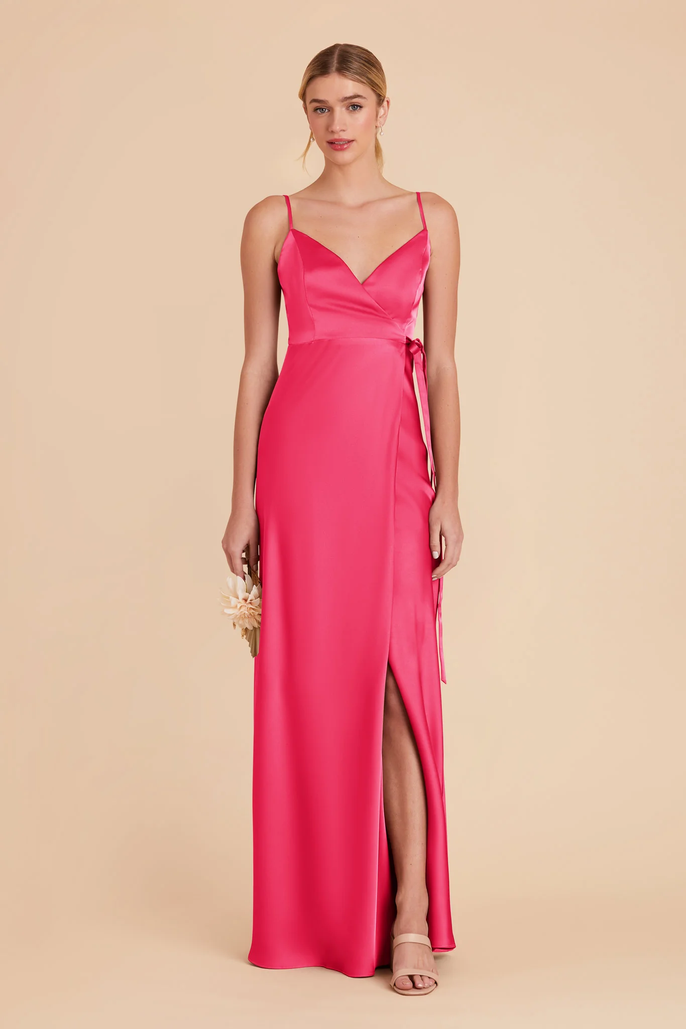 Cindy Matte Satin Dress - Fuchsia - Image 3