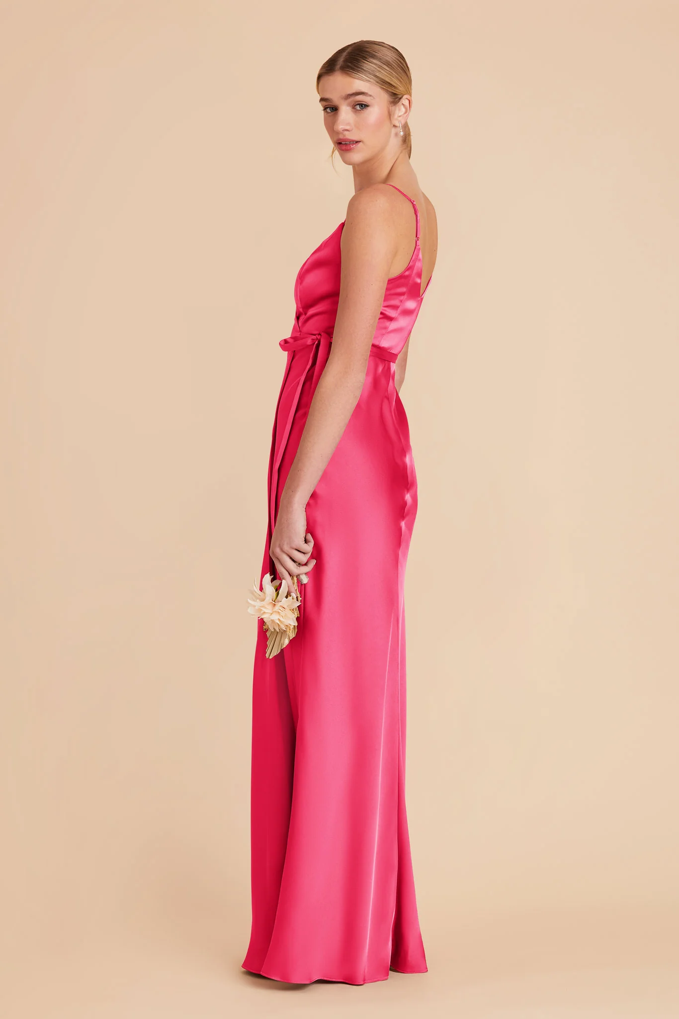 Cindy Matte Satin Dress - Fuchsia - Image 4
