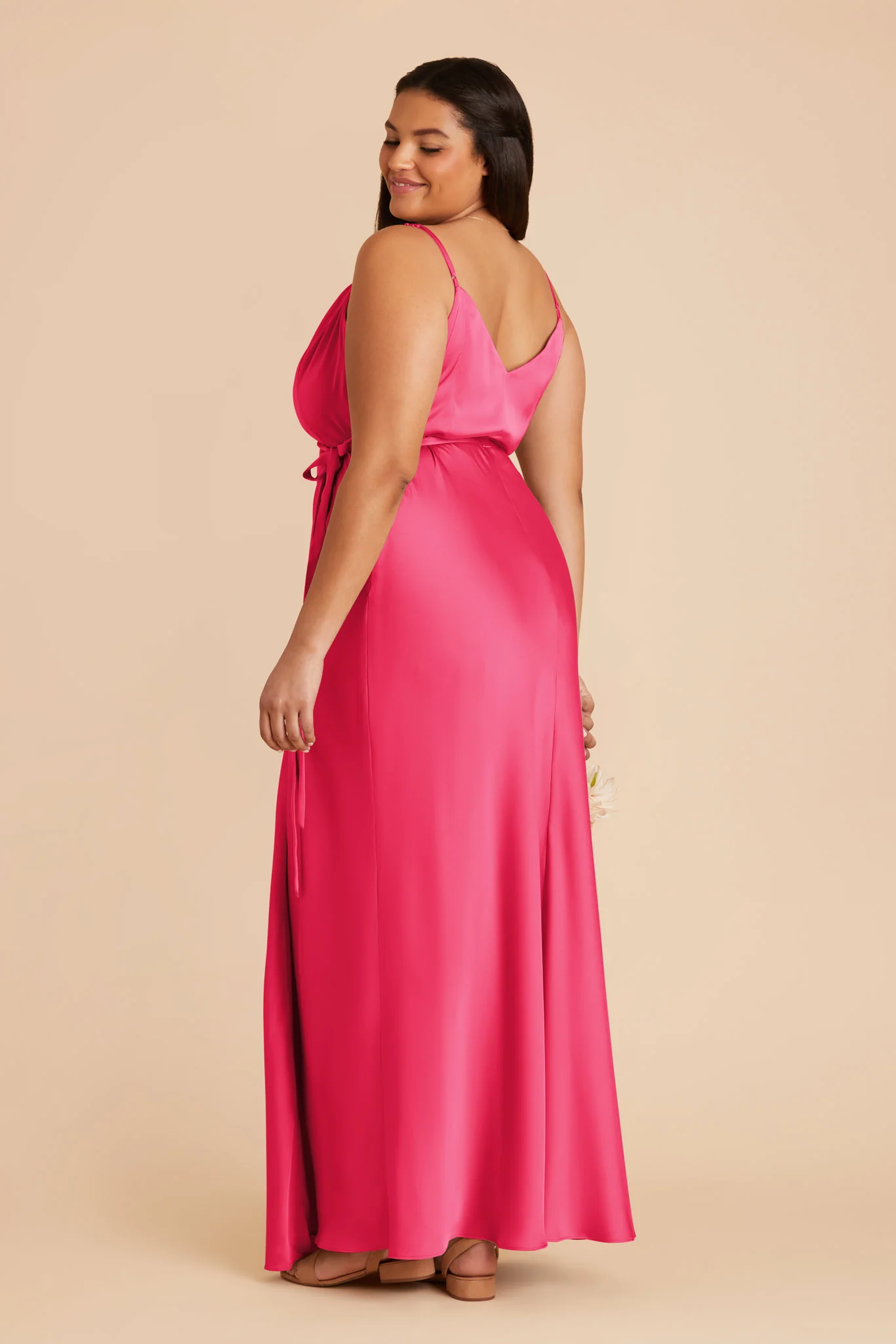 Cindy Matte Satin Dress - Fuchsia - Image 7