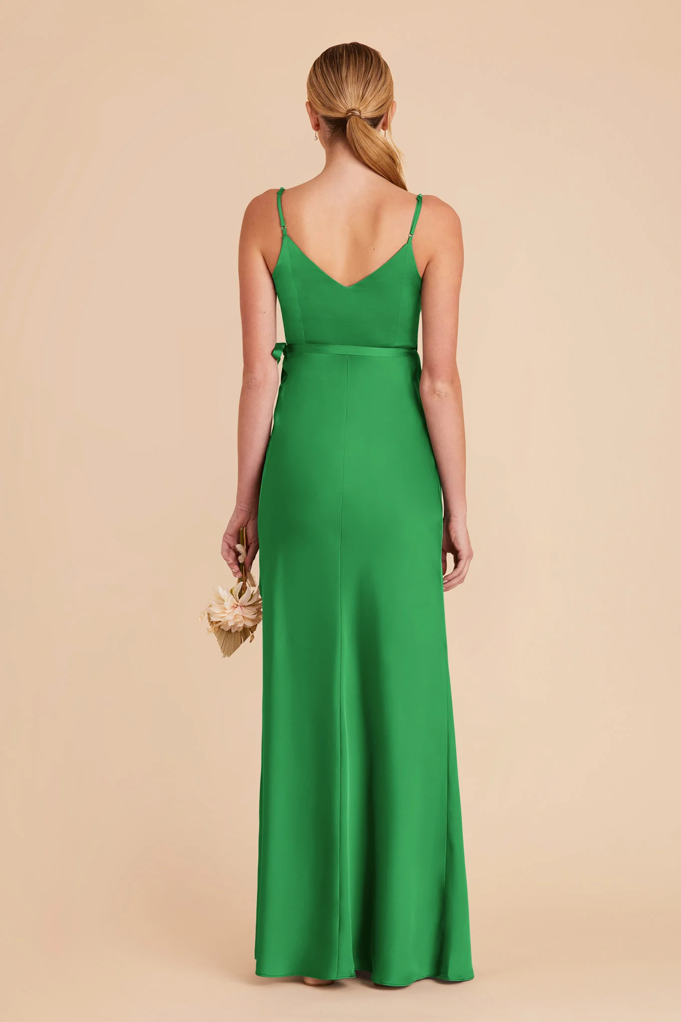 Cindy Matte Satin Dress - Kelly Green - Image 6