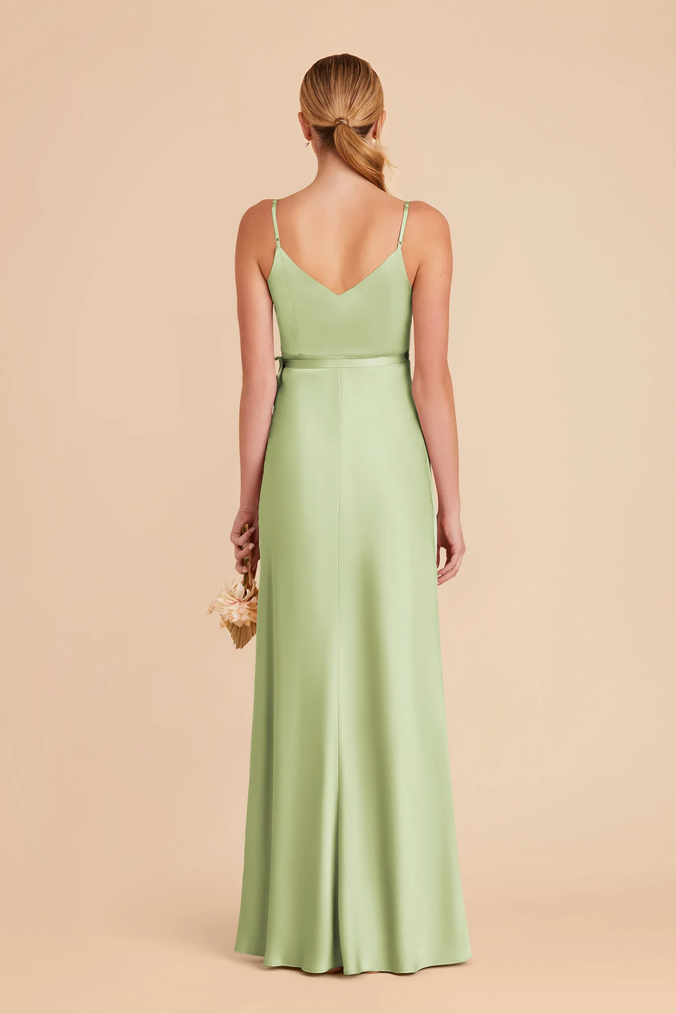 Cindy Matte Satin Dress - Pale Pistachio - Image 5