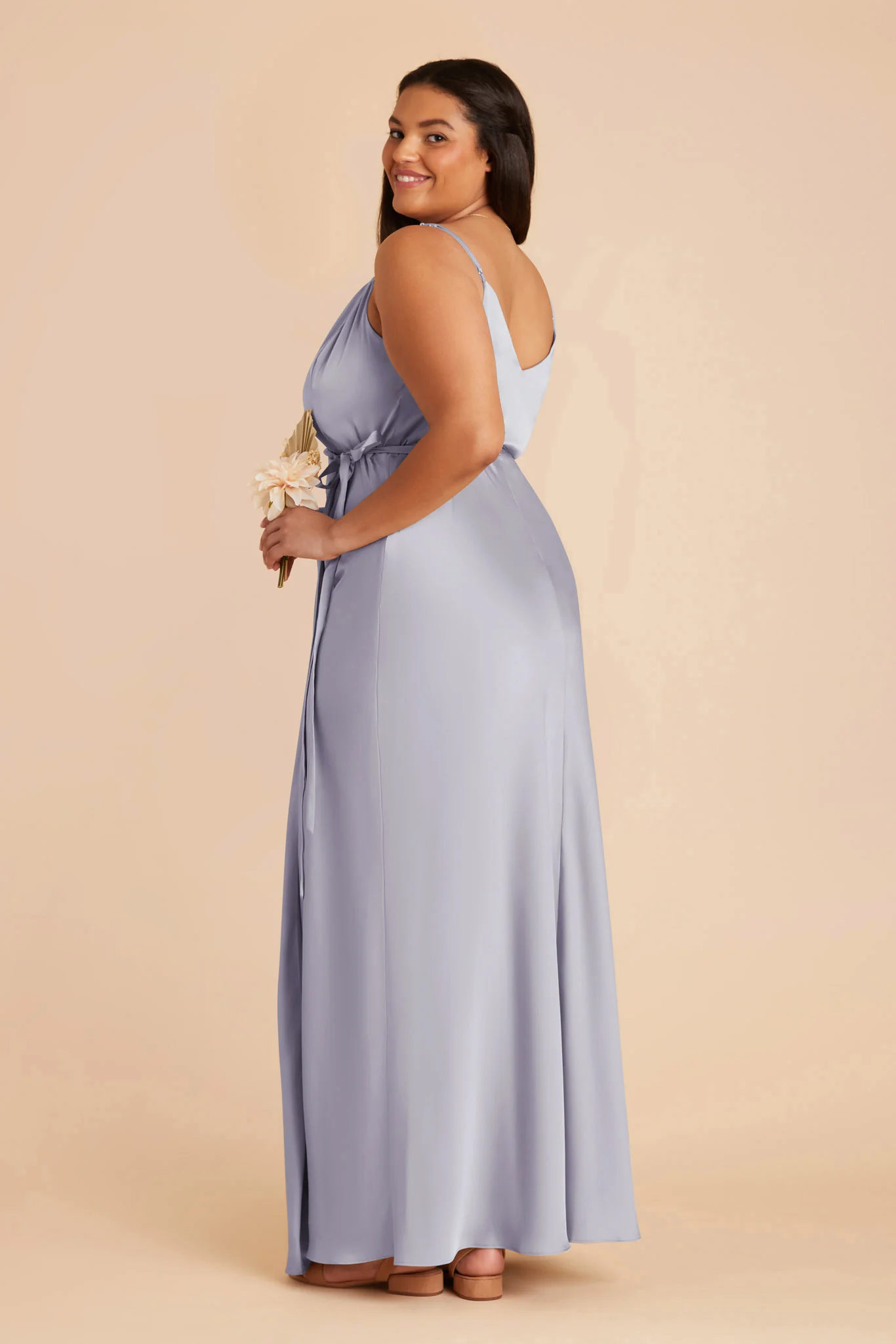 Cindy Matte Satin Dress - Periwinkle Blue - Image 9