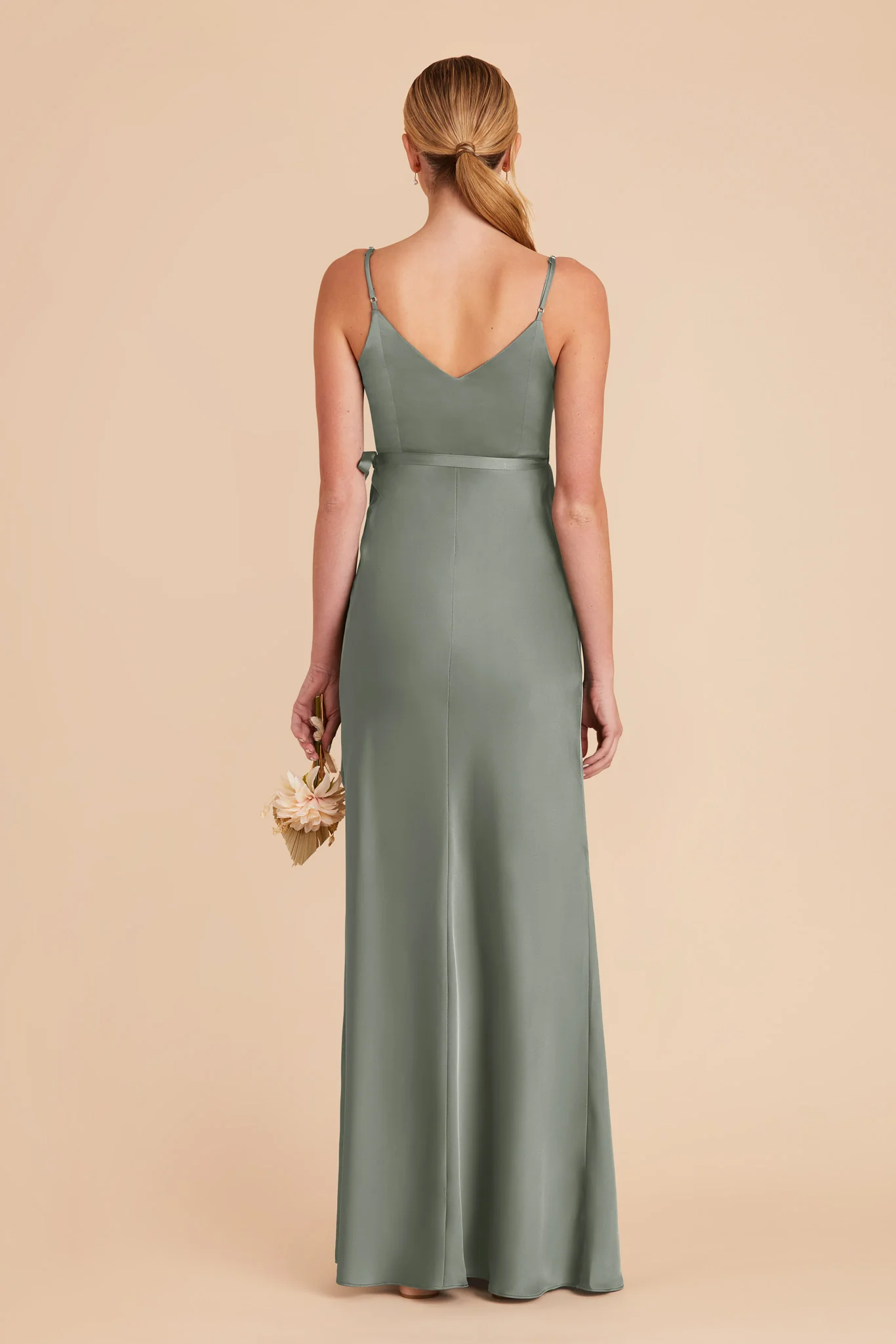 Cindy Matte Satin Dress - Sea Glass - Image 6