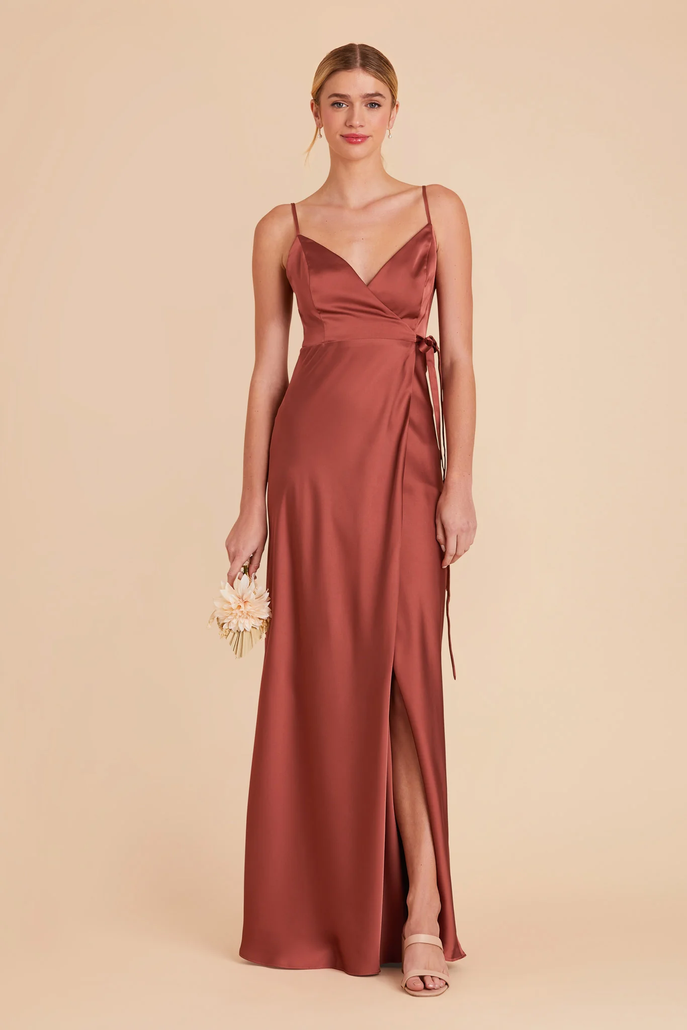 Cindy Matte Satin Dress - Spice