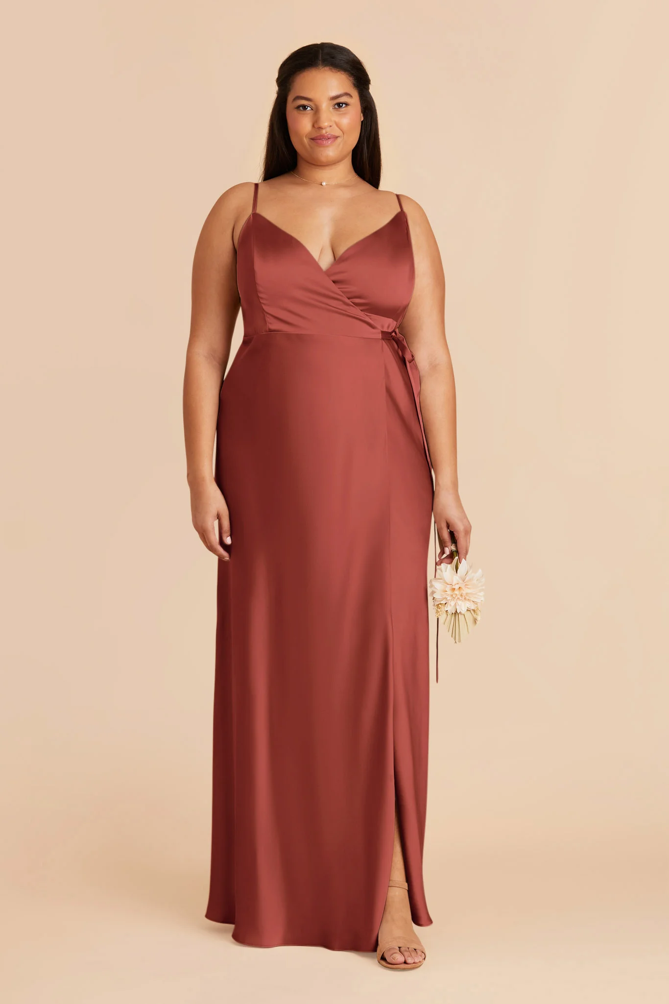 Cindy Matte Satin Dress - Spice - Image 2
