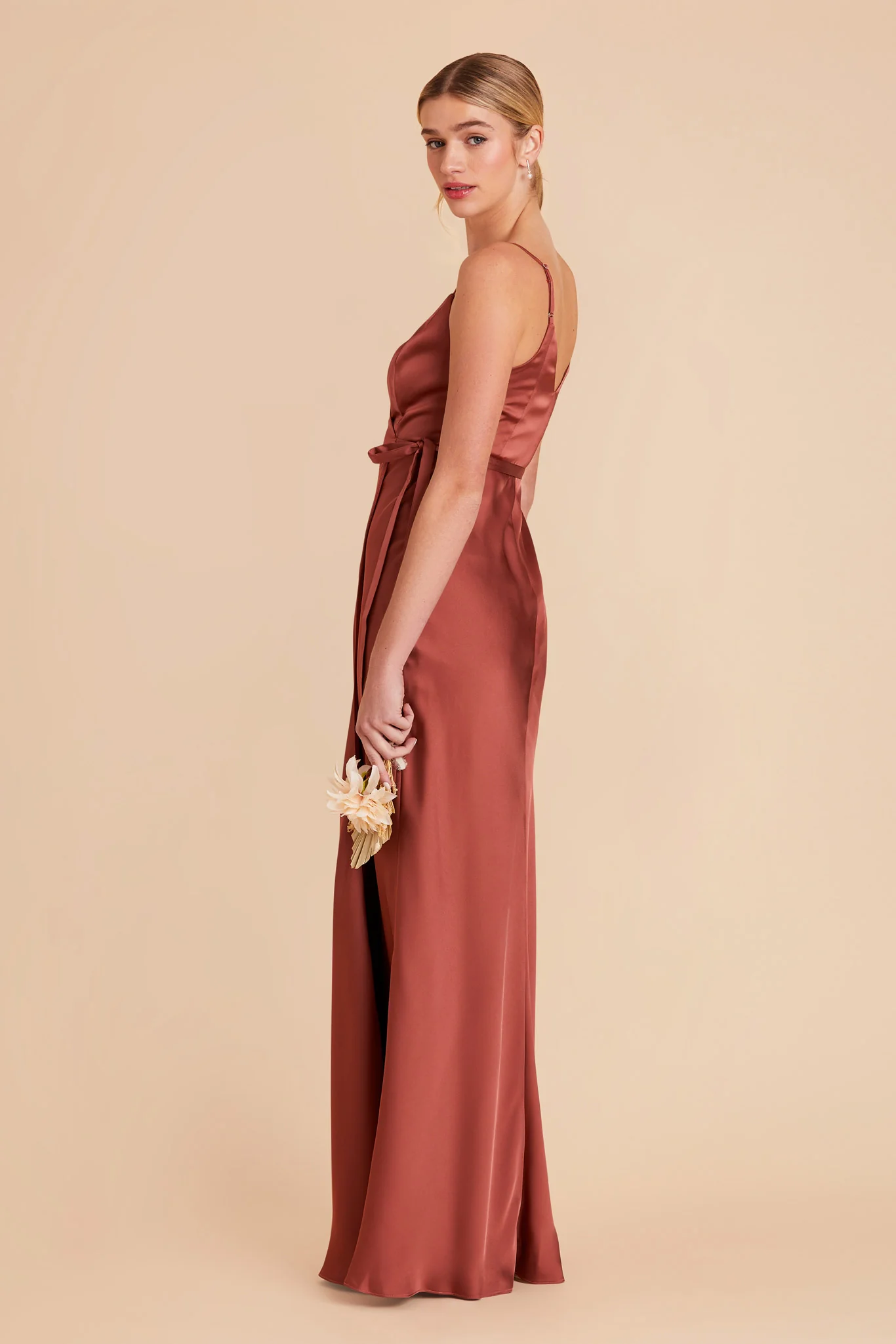 Cindy Matte Satin Dress - Spice - Image 4