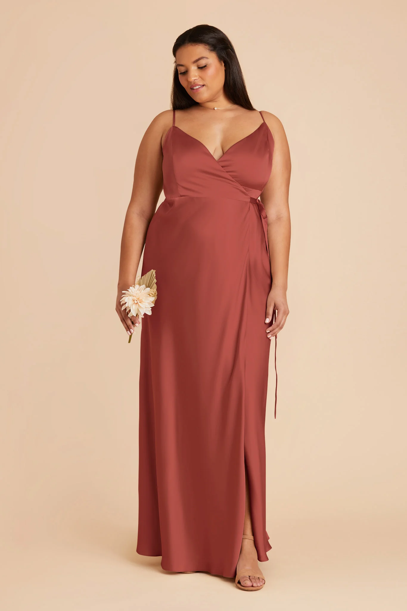 Cindy Matte Satin Dress - Spice - Image 6