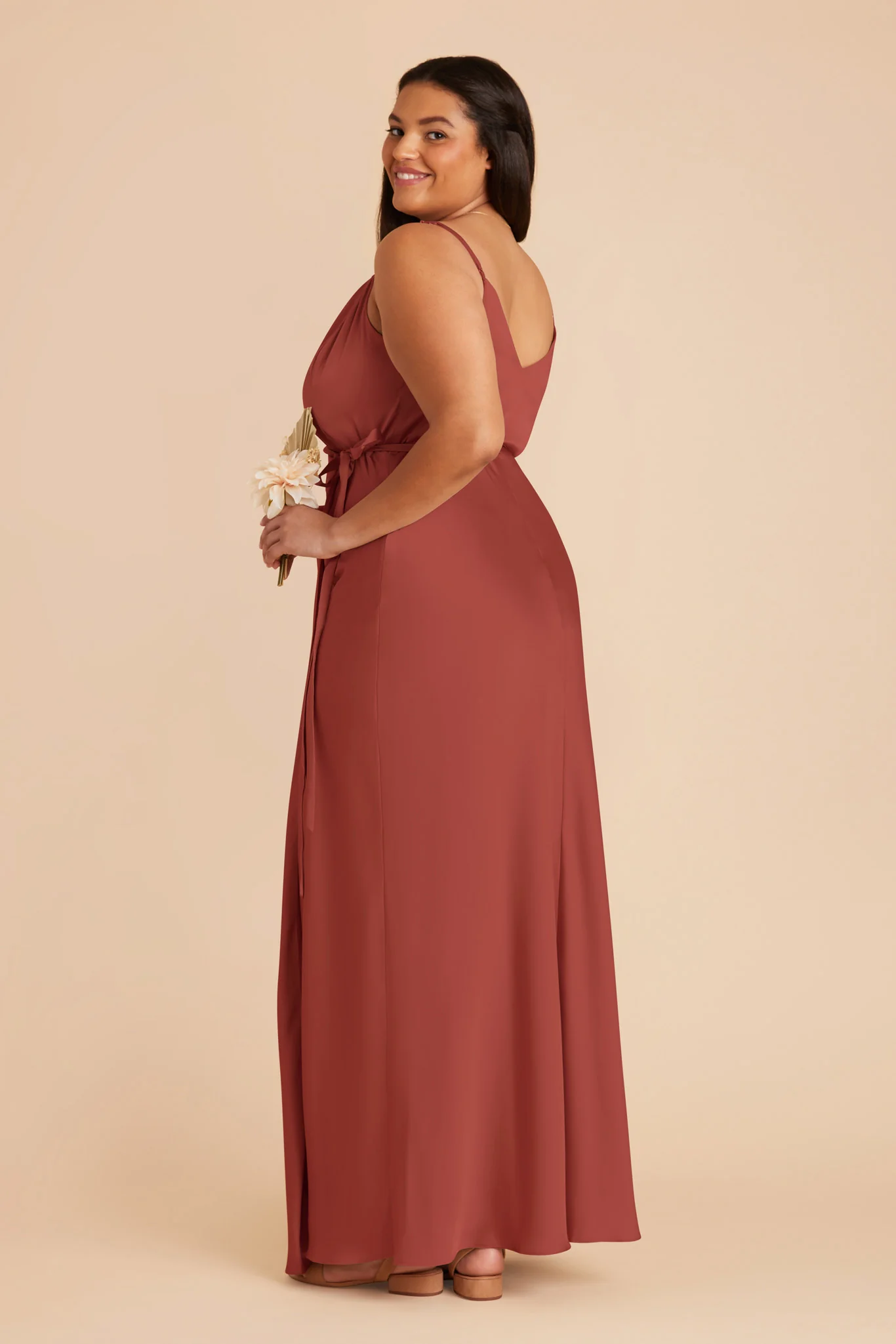 Cindy Matte Satin Dress - Spice - Image 7