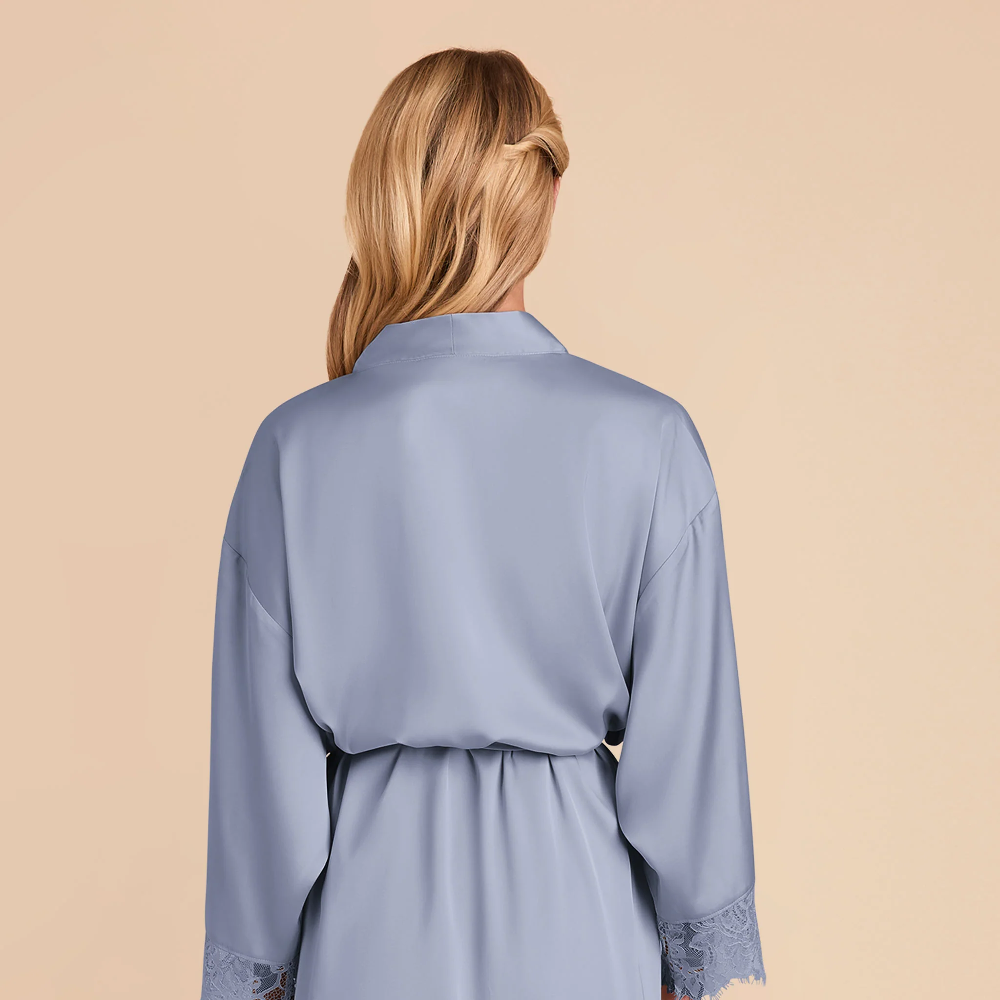 Claudette Lace Robe - Dusty Blue - Image 10