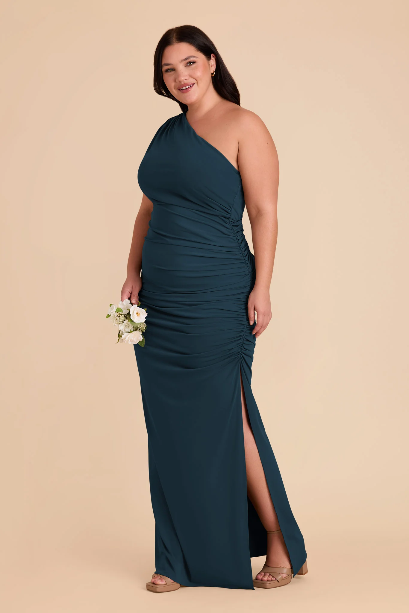 Claudia Luxe Stretch Knit Dress - Dark Teal - Image 10