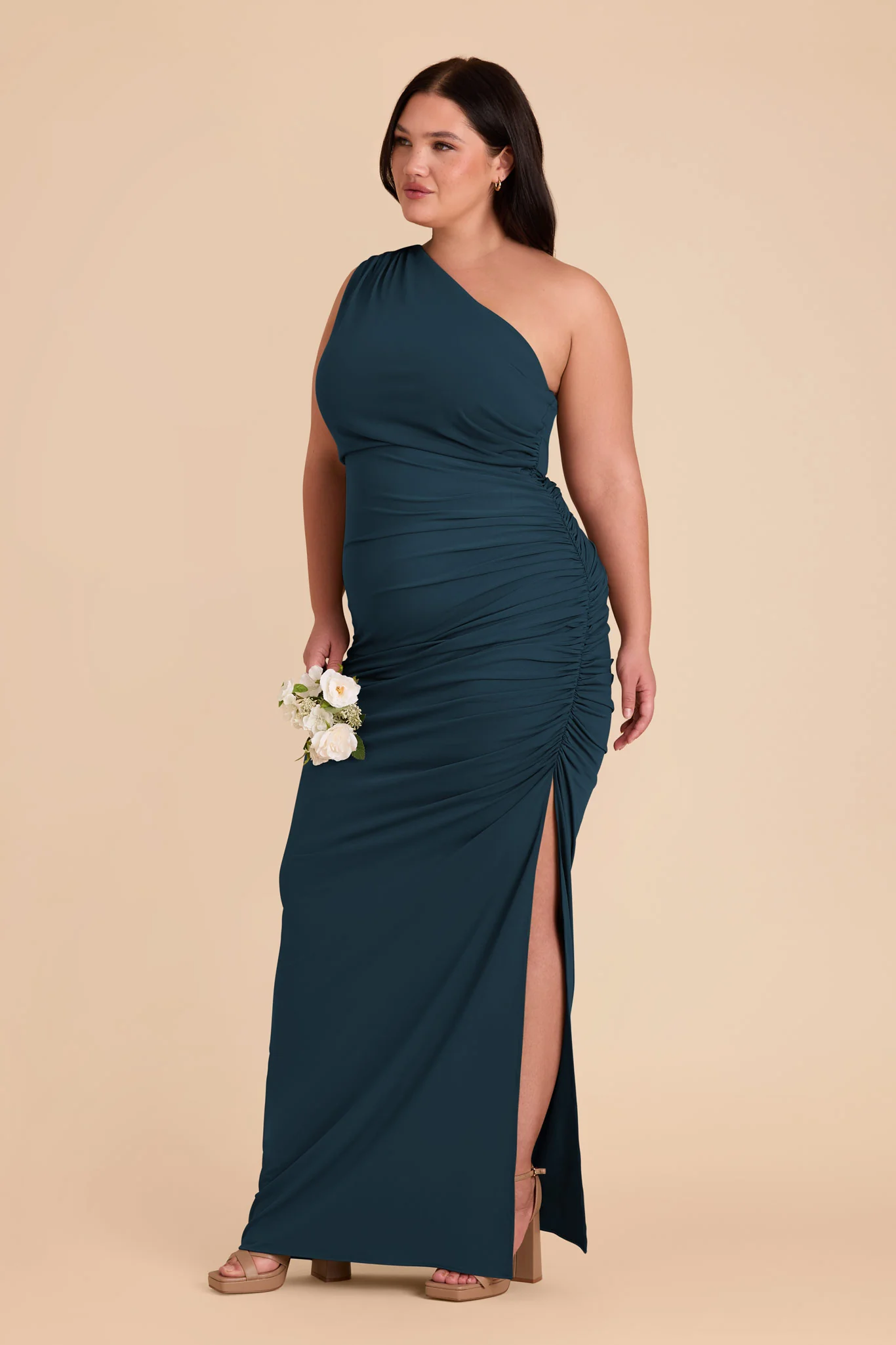 Claudia Luxe Stretch Knit Dress - Dark Teal - Image 11