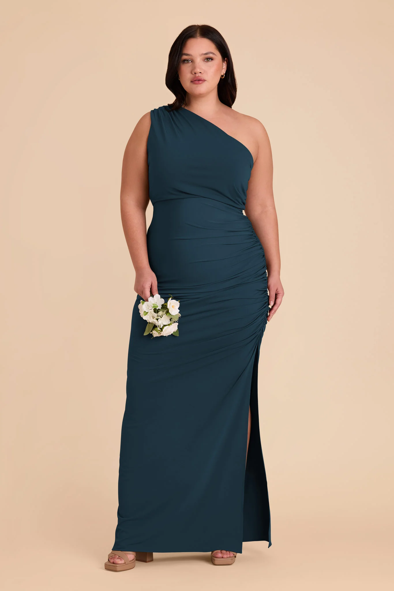 Claudia Luxe Stretch Knit Dress - Dark Teal - Image 9