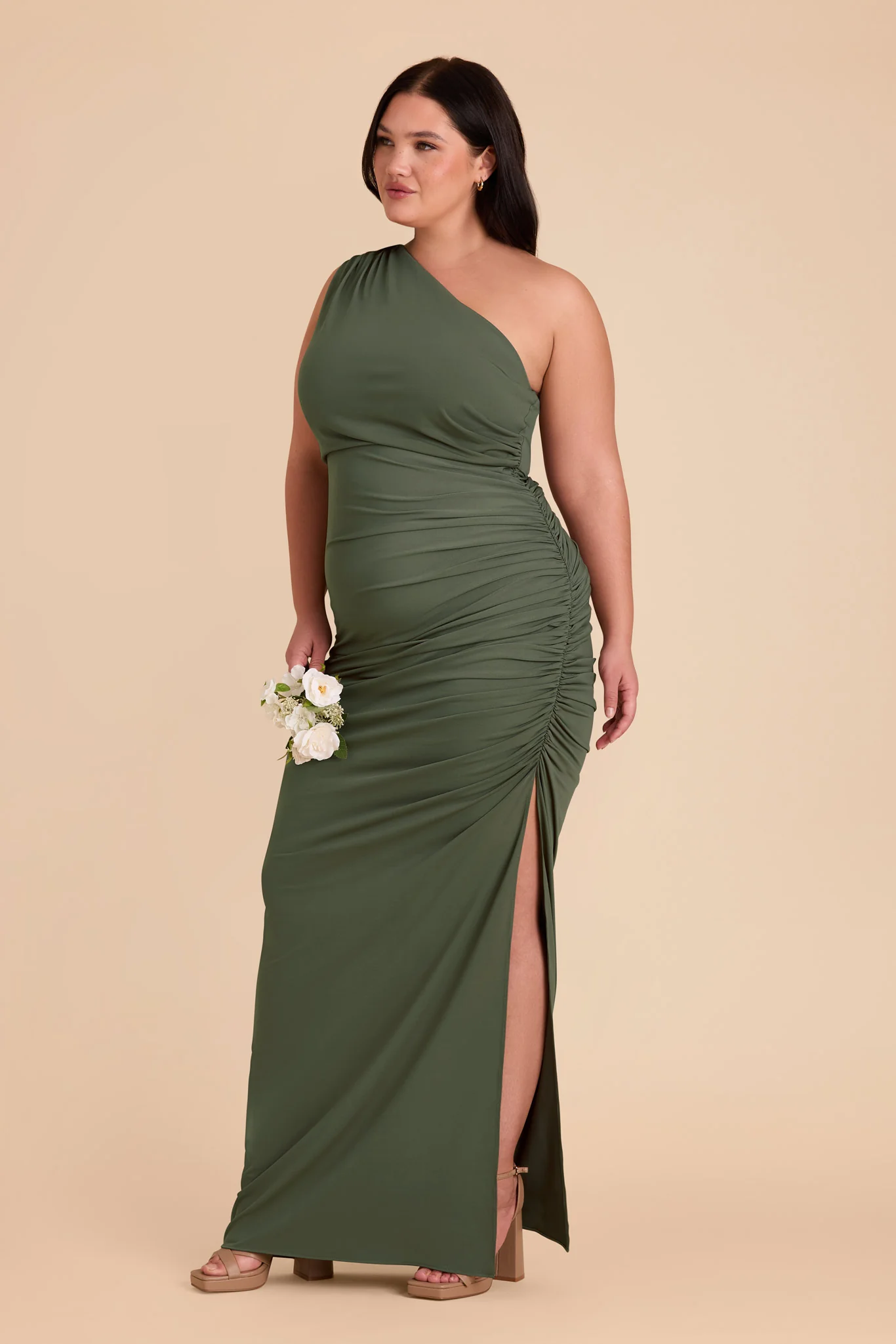 Claudia Luxe Stretch Knit Dress - Olive - Image 10