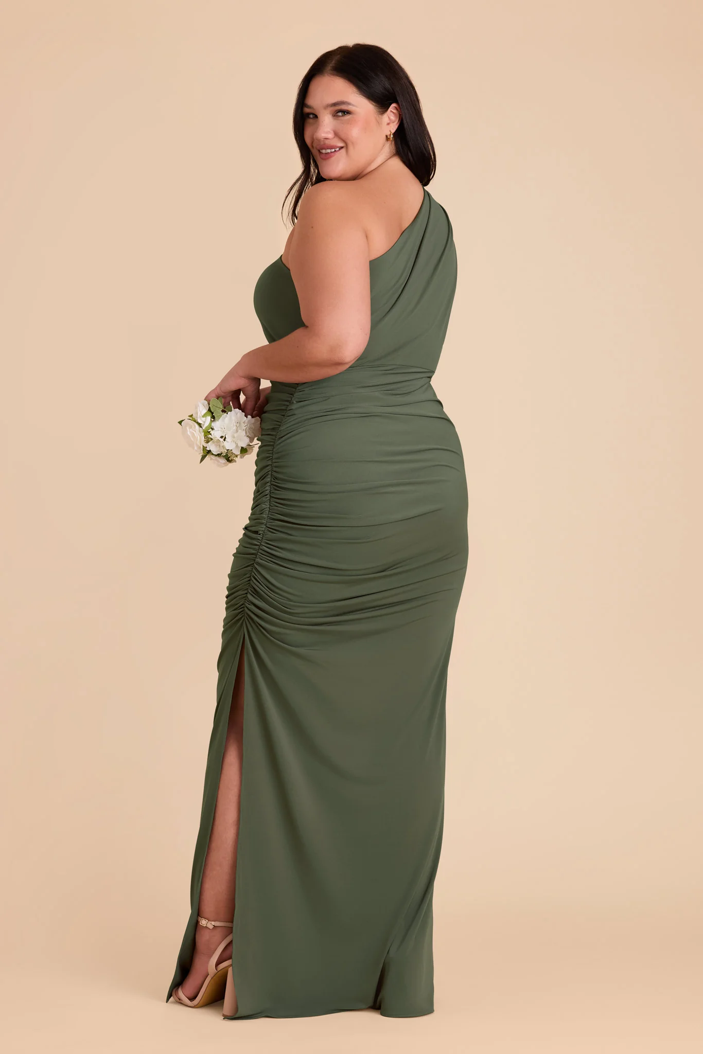 Claudia Luxe Stretch Knit Dress - Olive - Image 11
