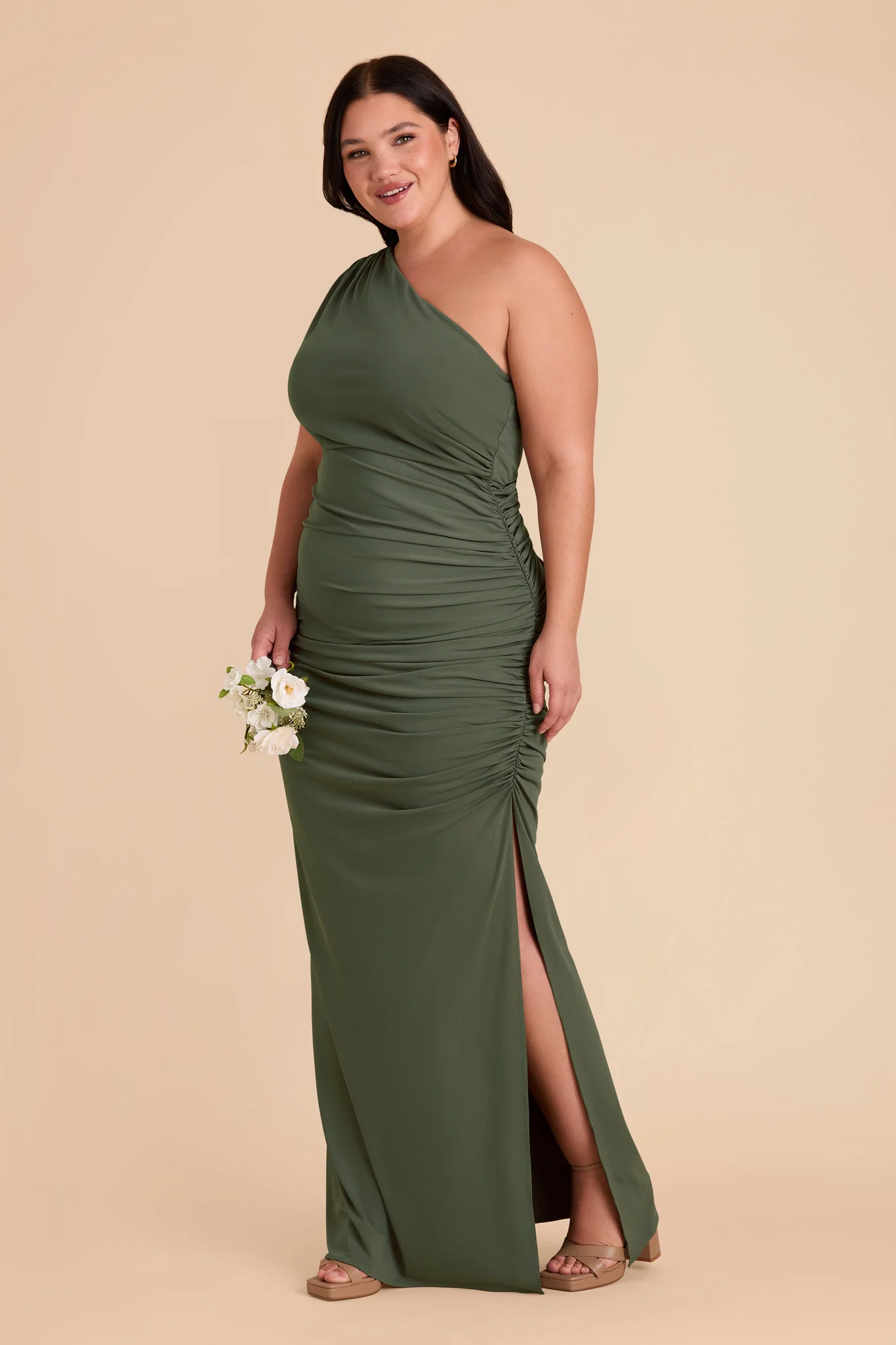 Claudia Luxe Stretch Knit Dress - Olive - Image 12