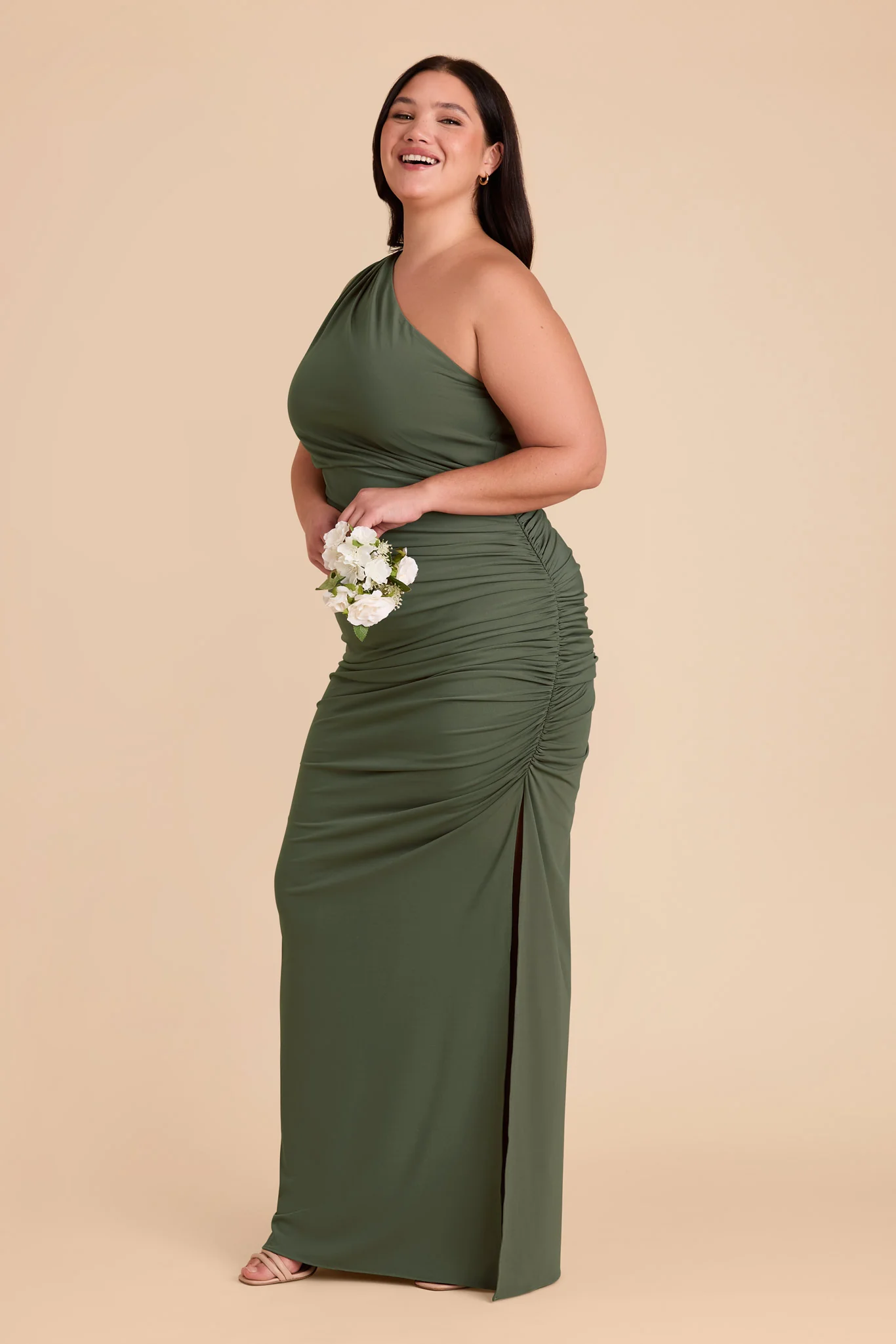 Claudia Luxe Stretch Knit Dress - Olive - Image 14