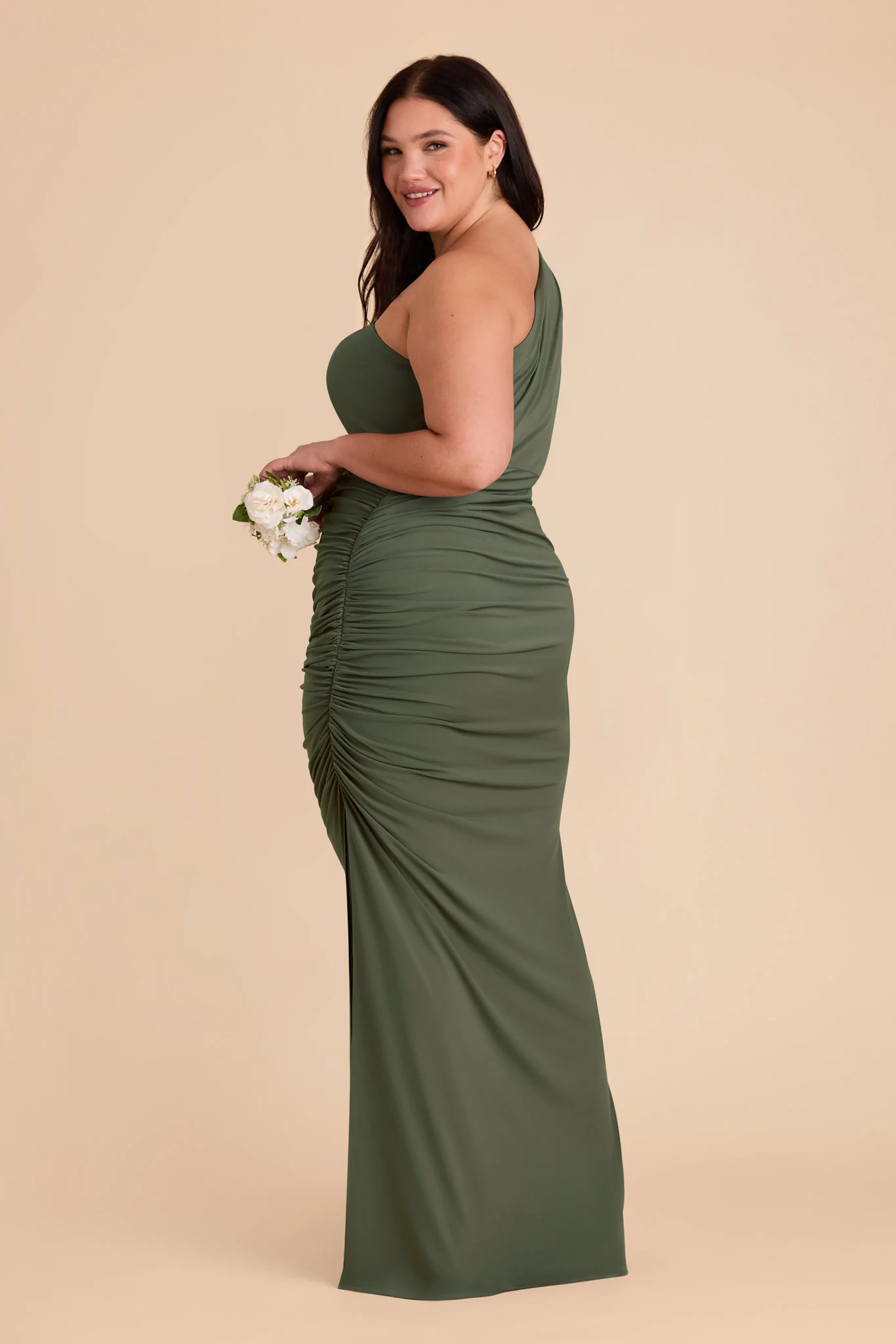 Claudia Luxe Stretch Knit Dress - Olive - Image 16
