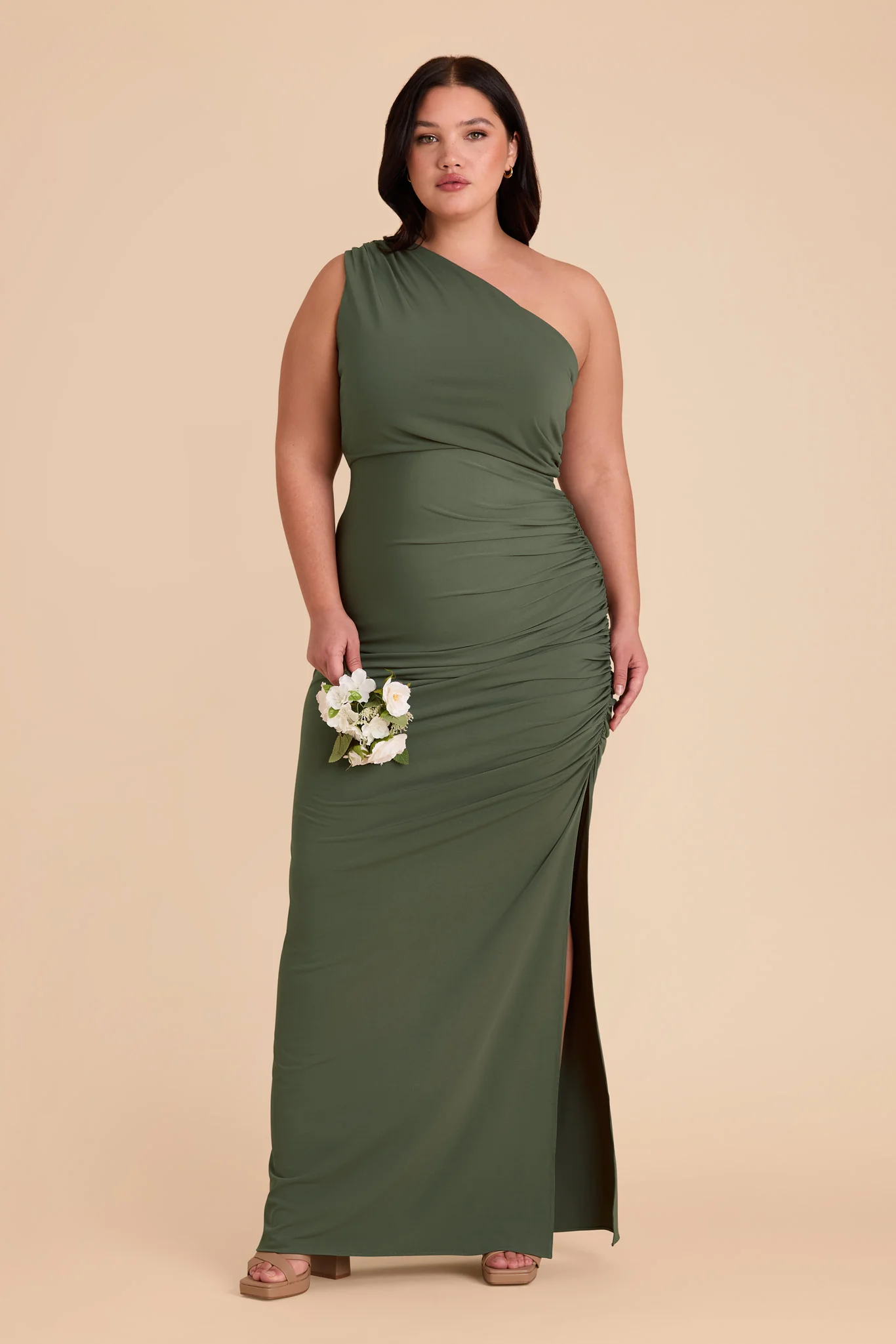 Claudia Luxe Stretch Knit Dress - Olive - Image 2