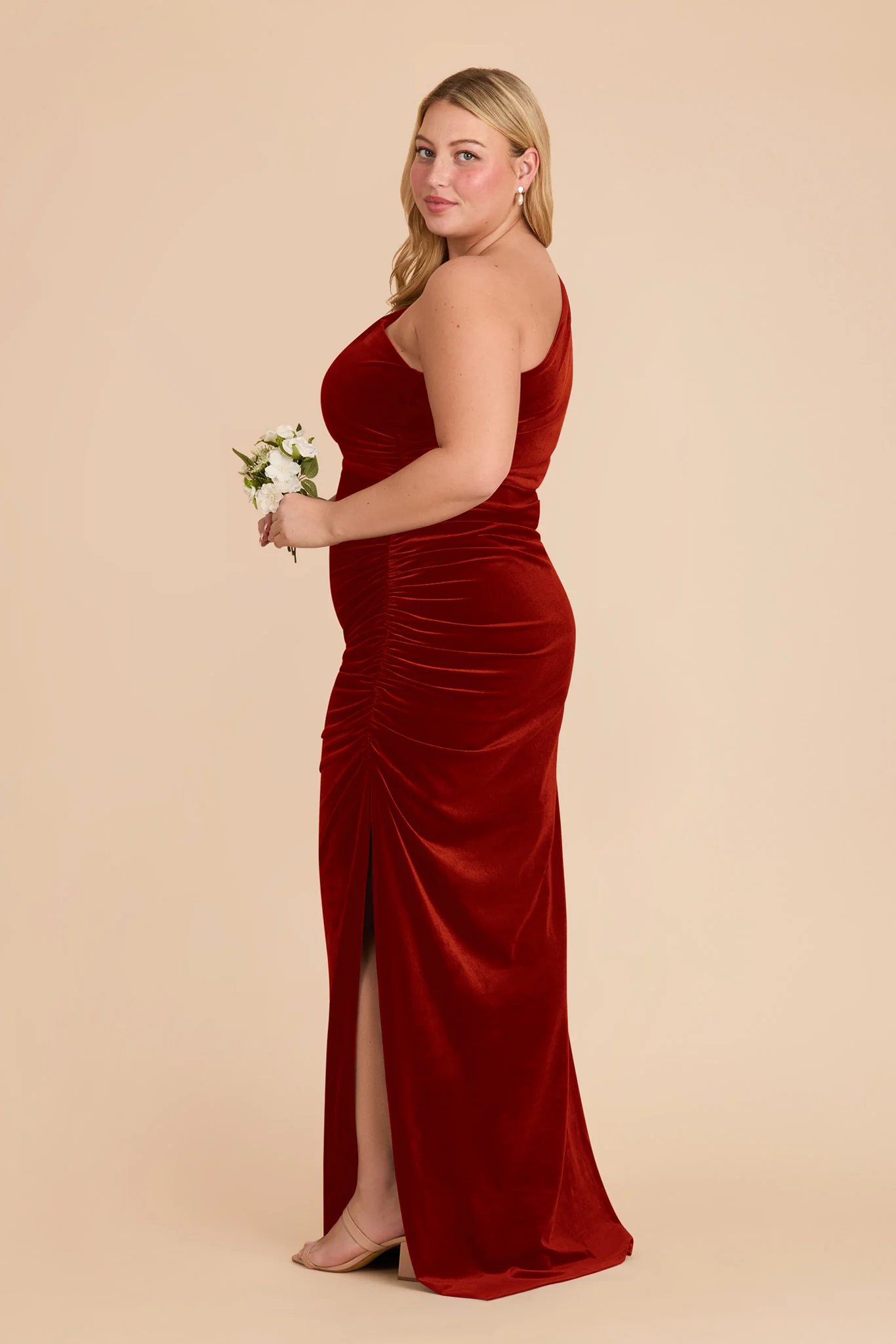 Claudia Velvet Dress - Burnt Orange - Image 7